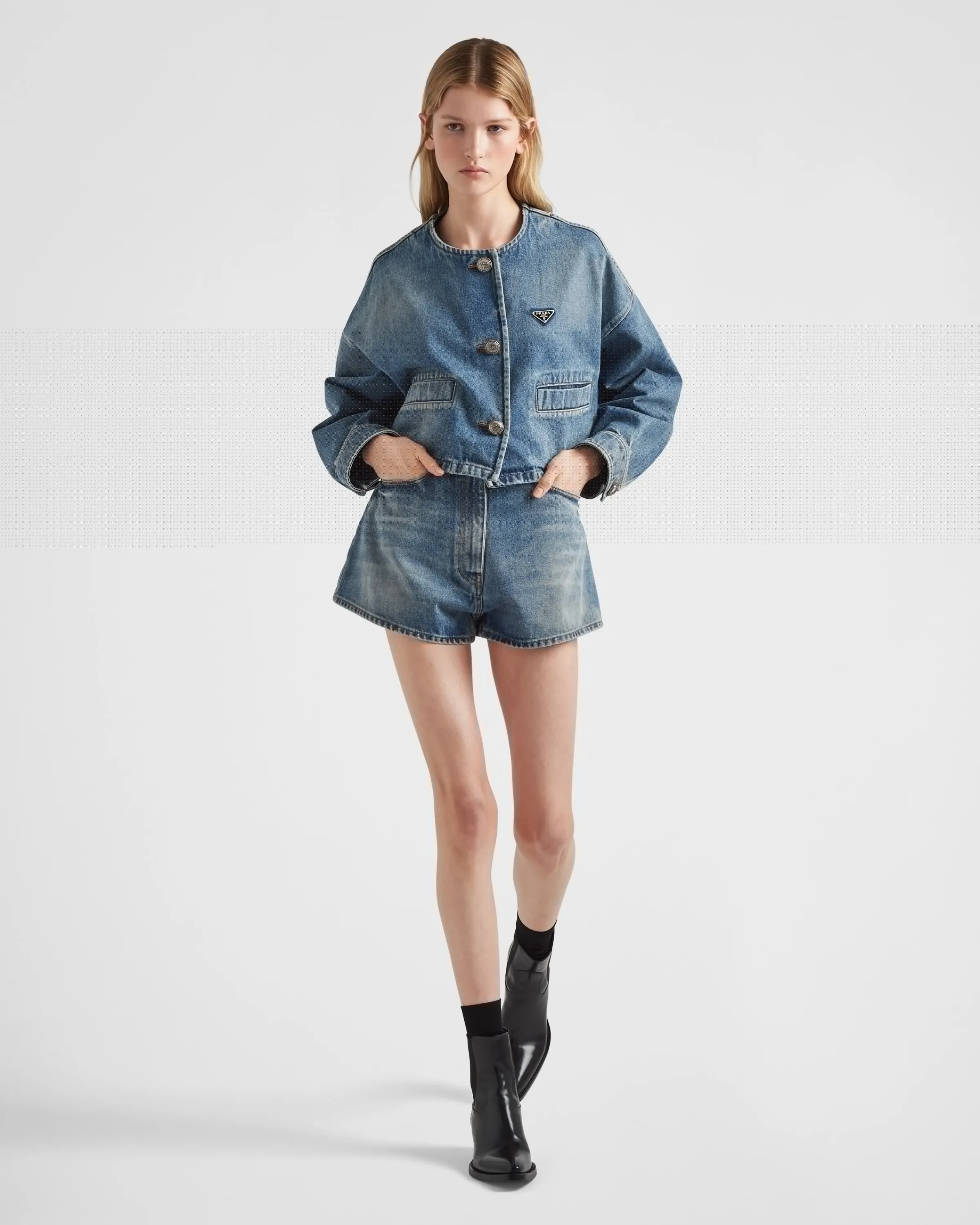 Donna Prada Blouson girocollo in denim