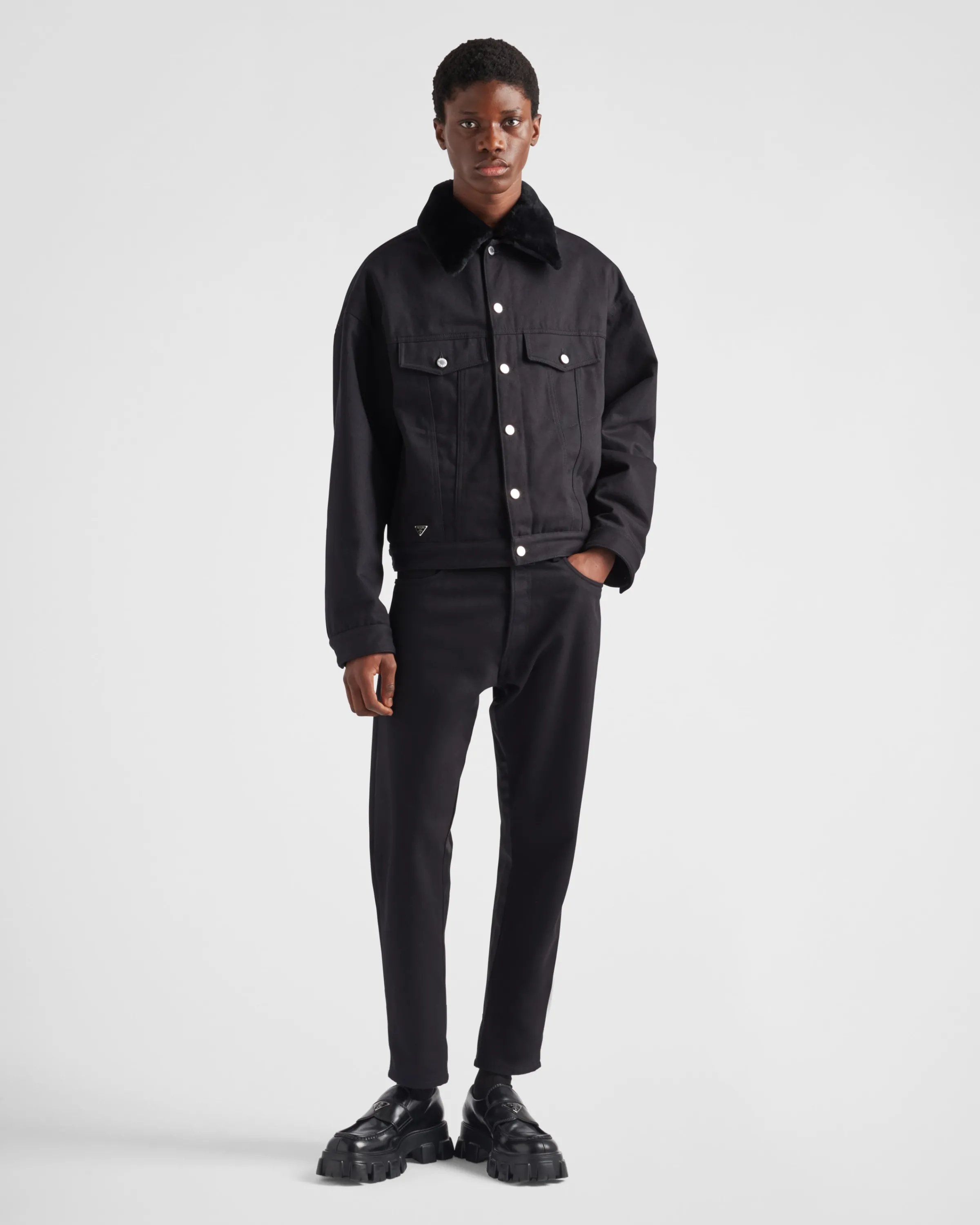 Uomo Prada Blouson imbottito in bull denim