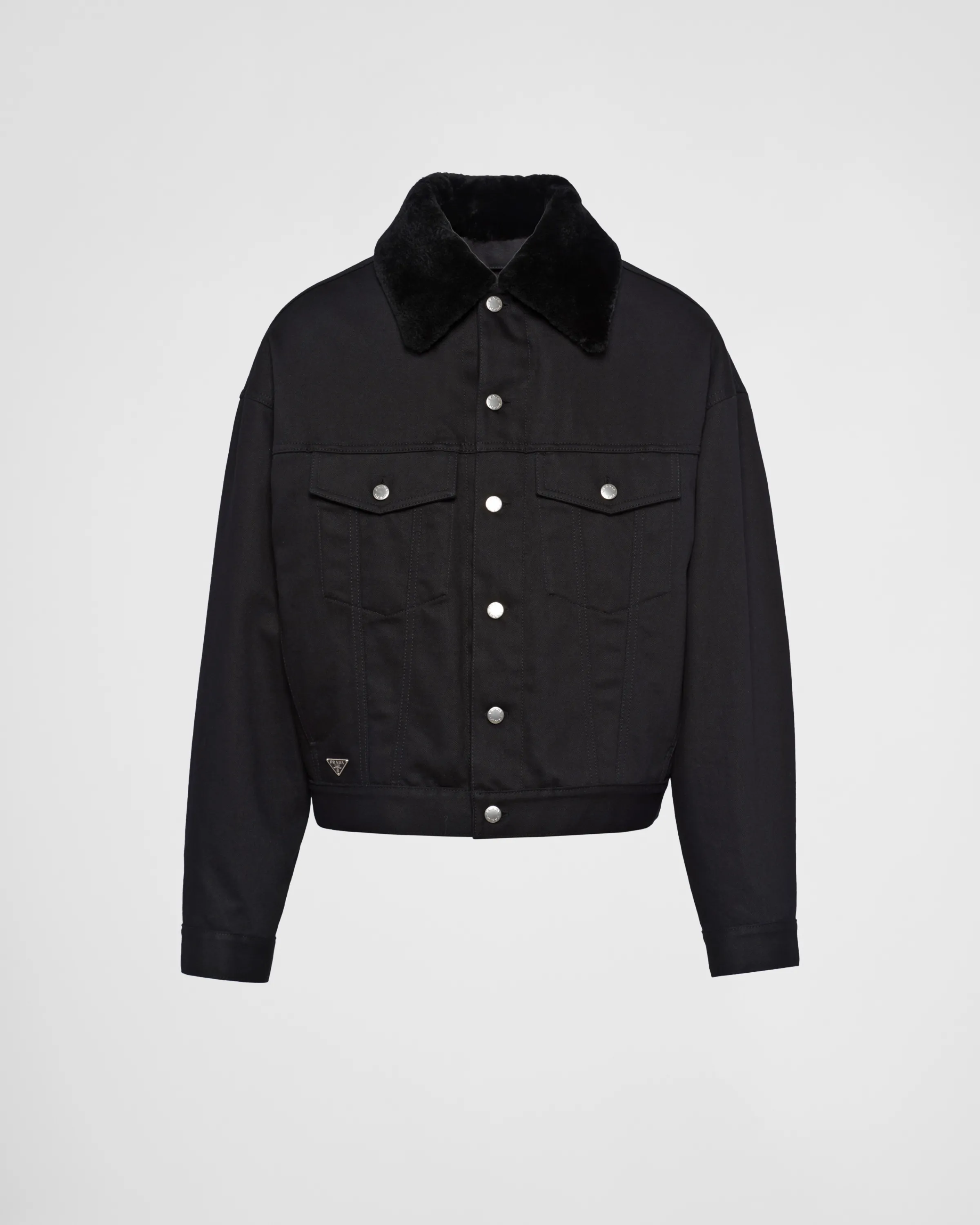 Uomo Prada Blouson imbottito in bull denim con fodera in montone