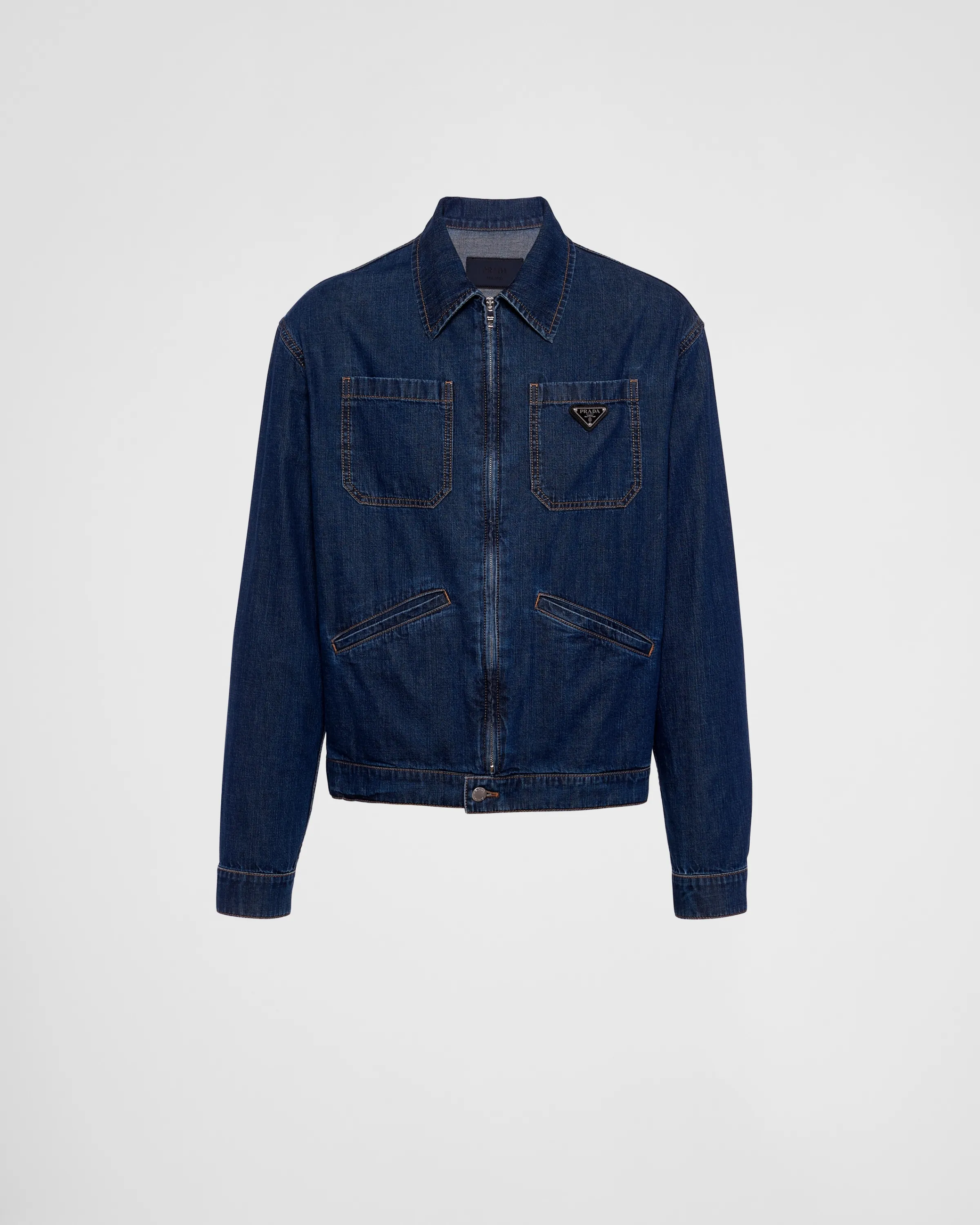 Uomo Prada Blouson in light denim con zip