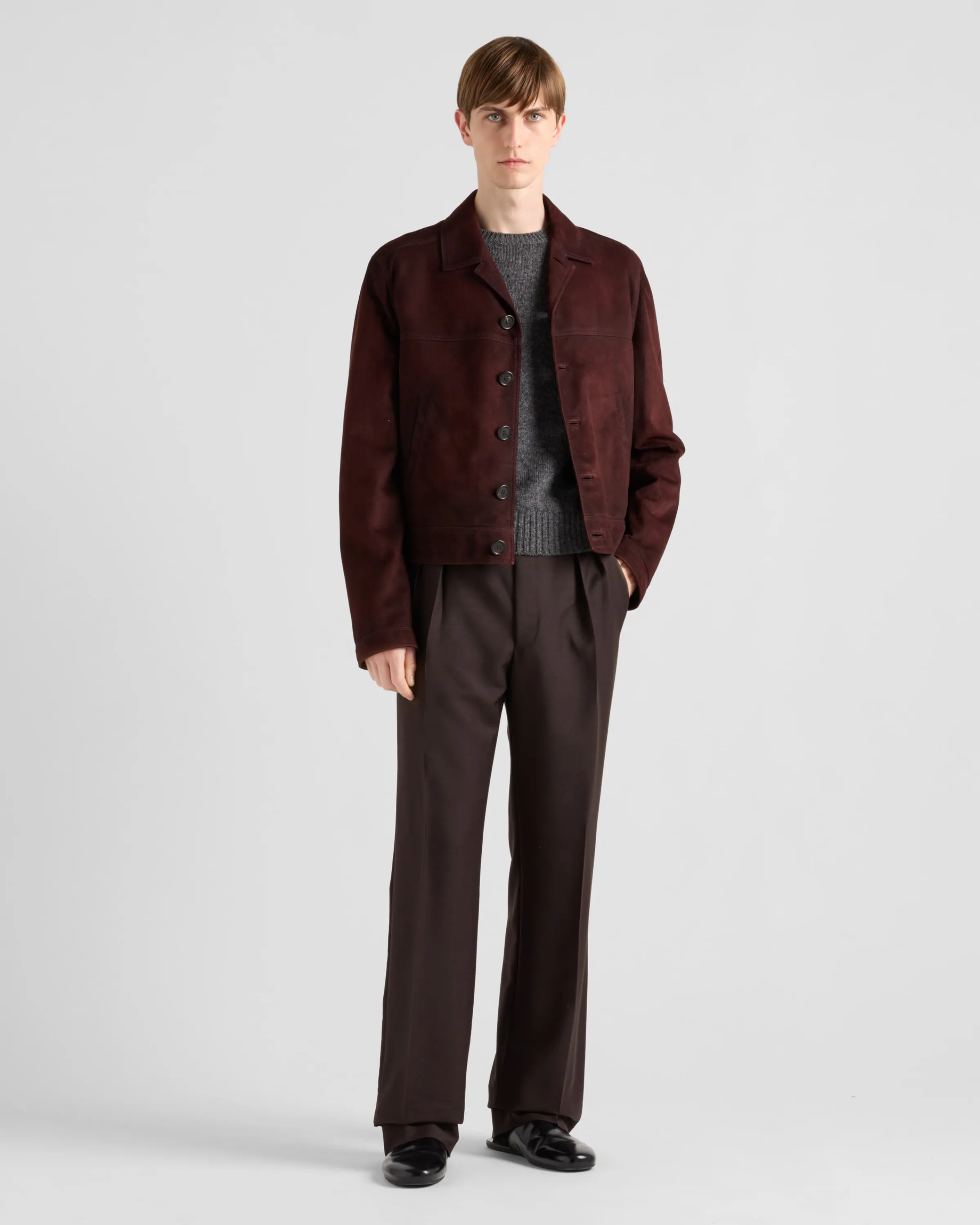 Uomo Prada Blouson in pelle scamosciata