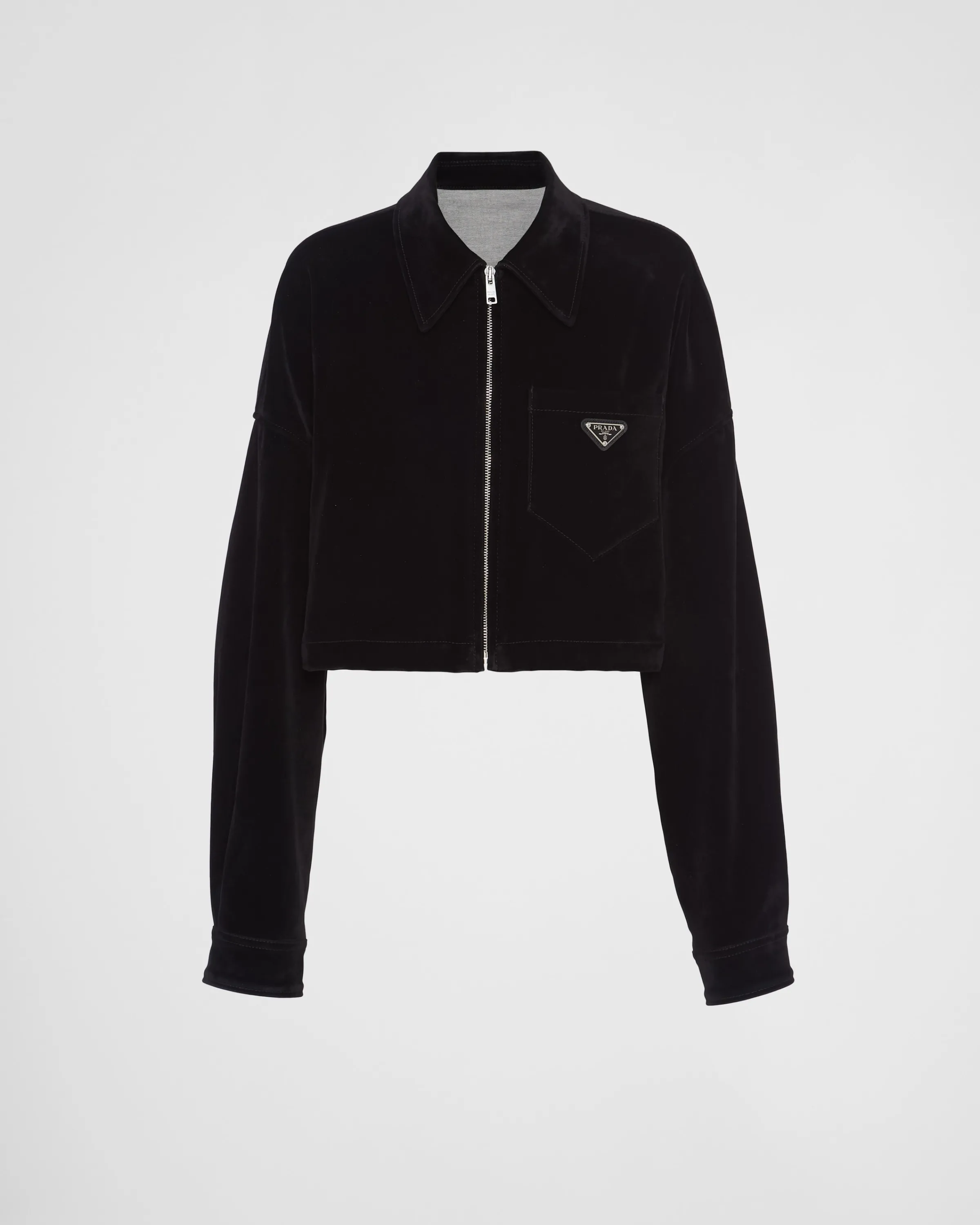 Donna Prada Blouson in velvet denim