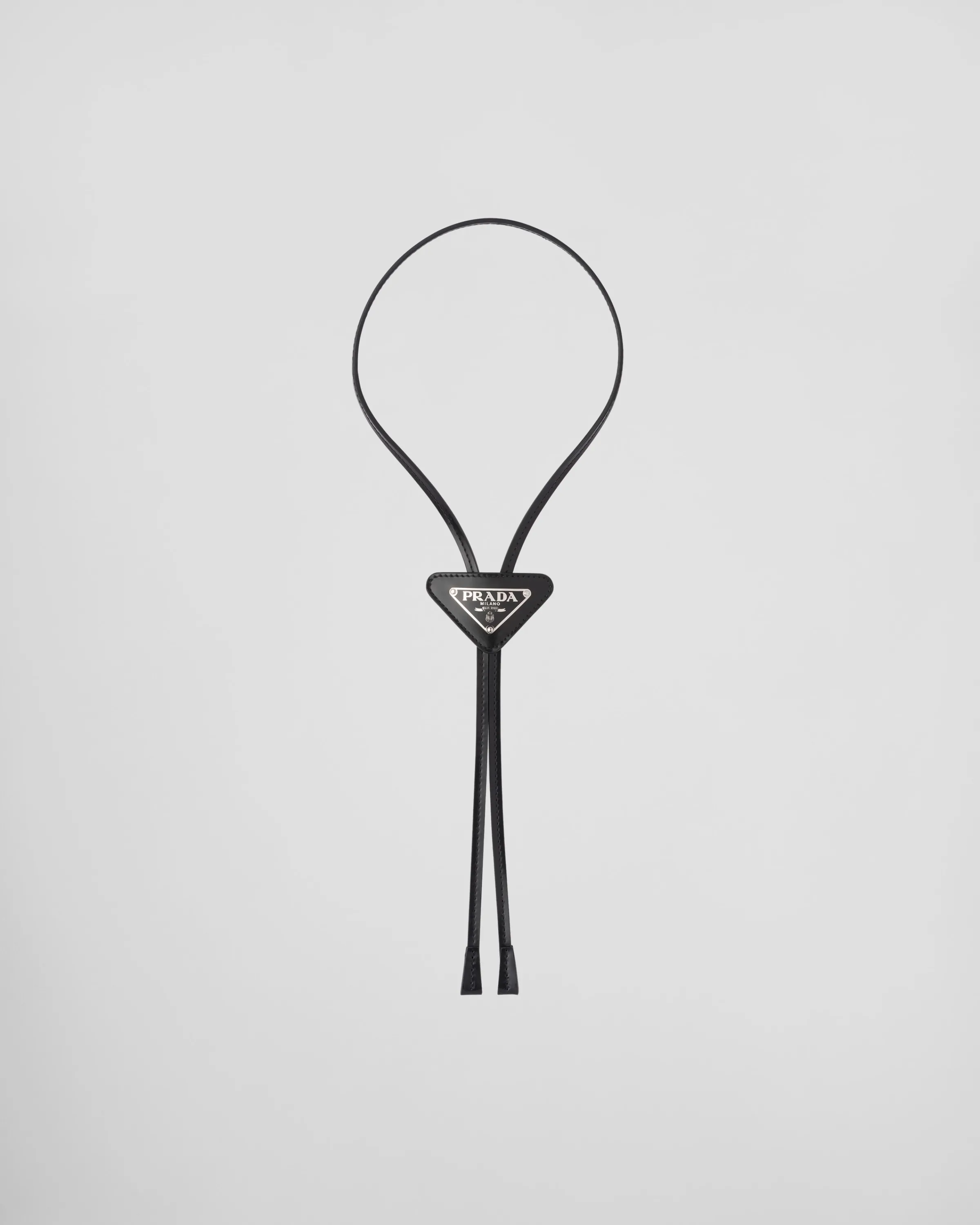 Uomo Prada Bolo Tie in pelle spazzolata