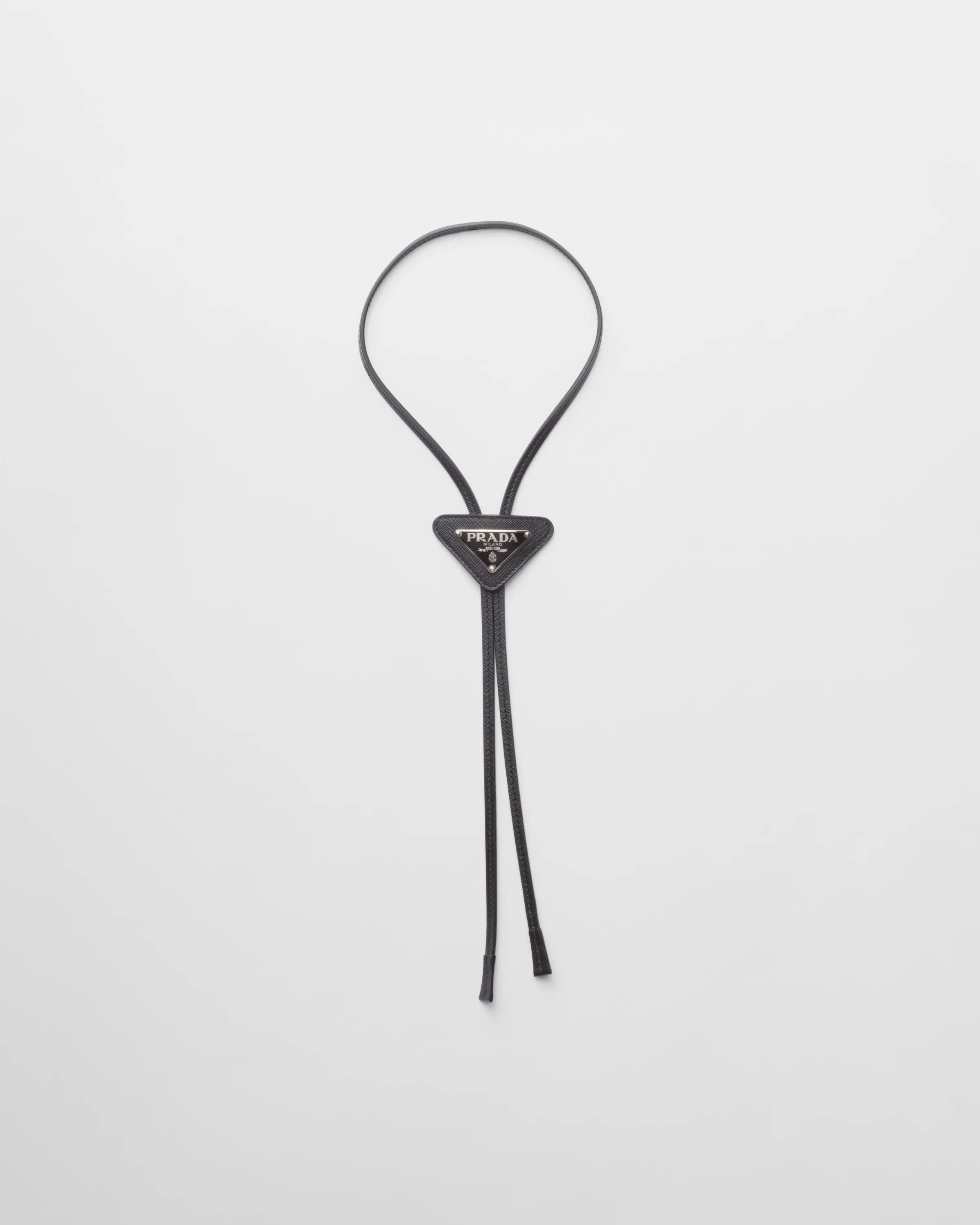 Uomo Prada Bolo Tie in Saffiano con logo