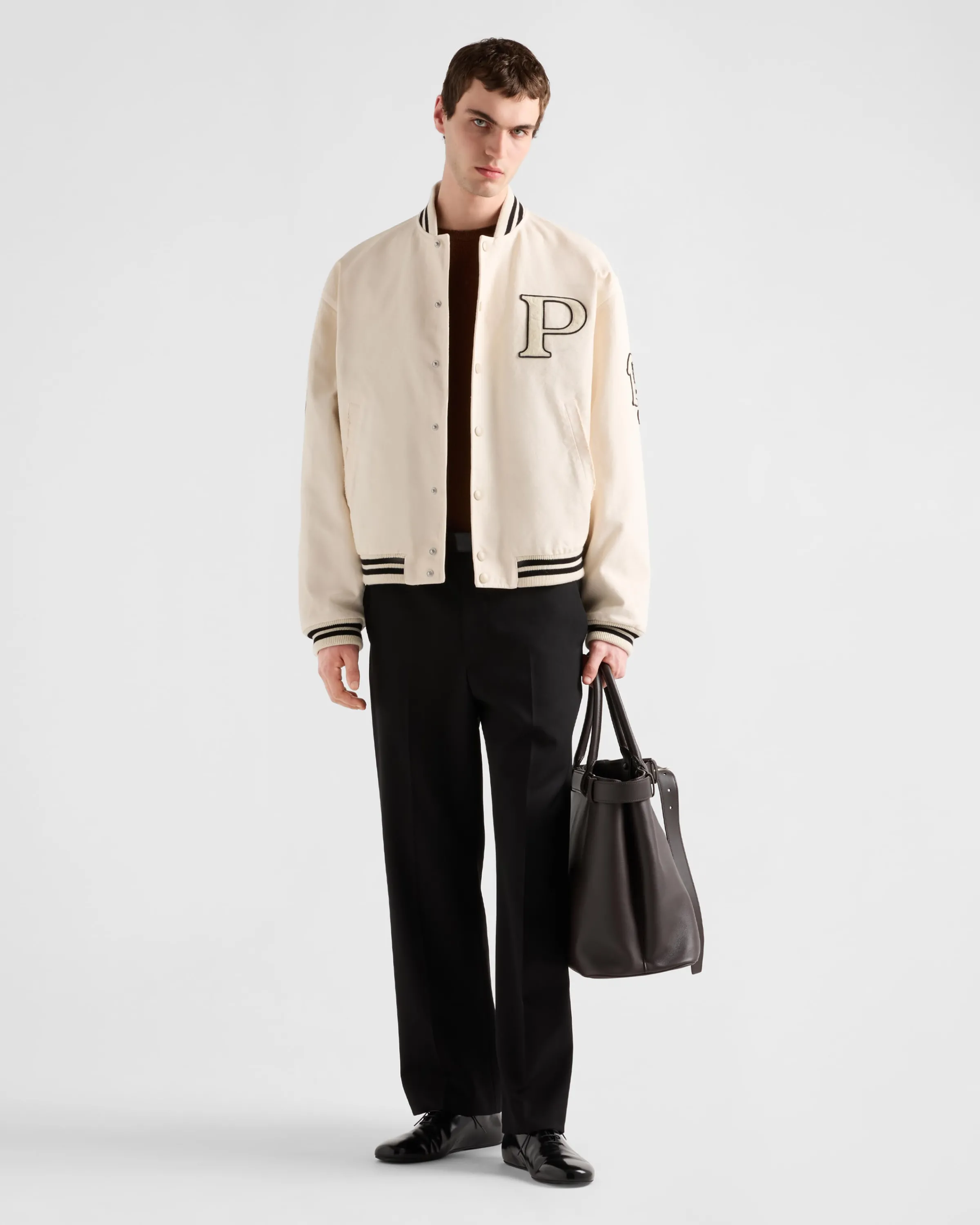 Uomo Prada Bomber in cotone con patch