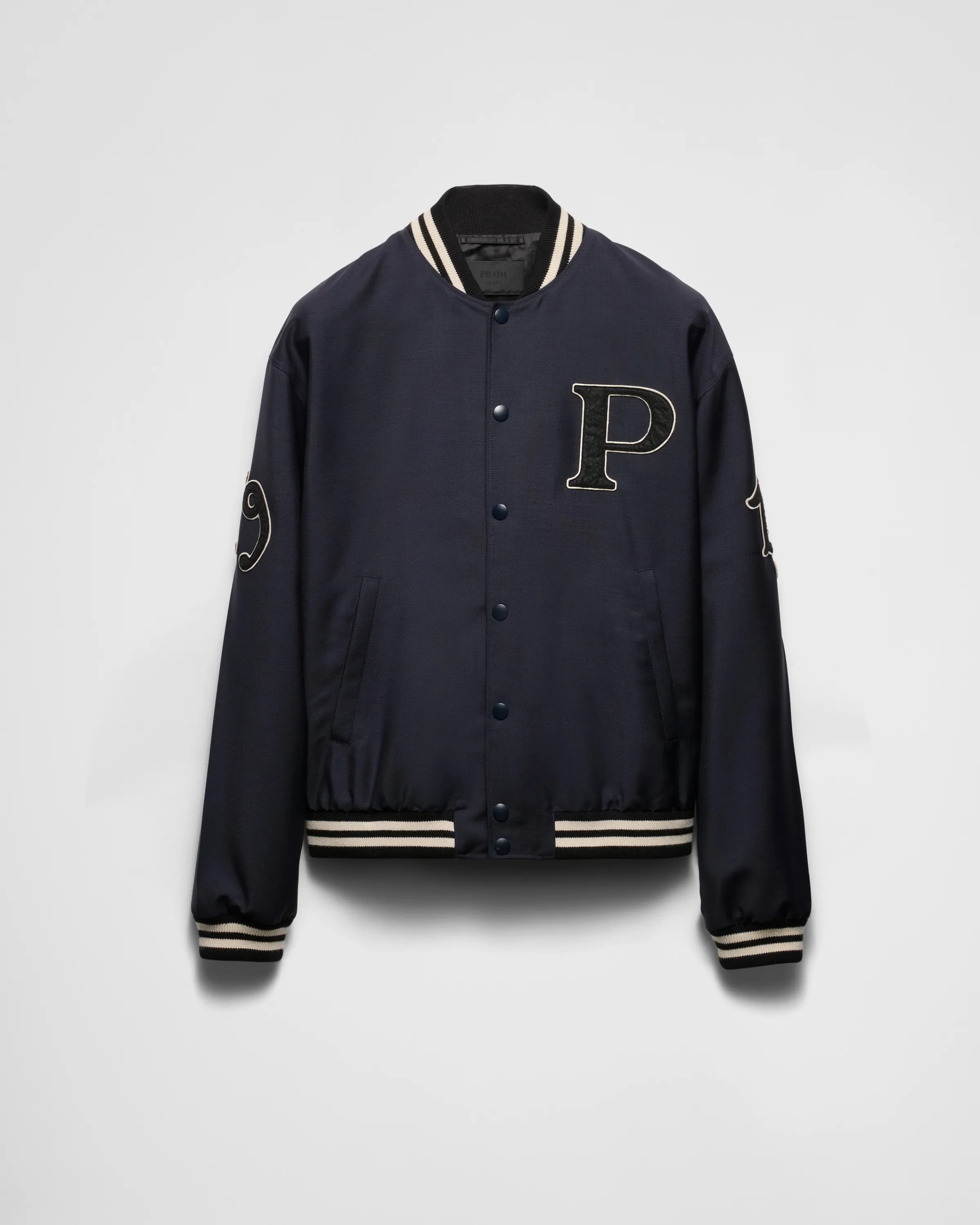 Uomo Prada Bomber in lana mohair con patch