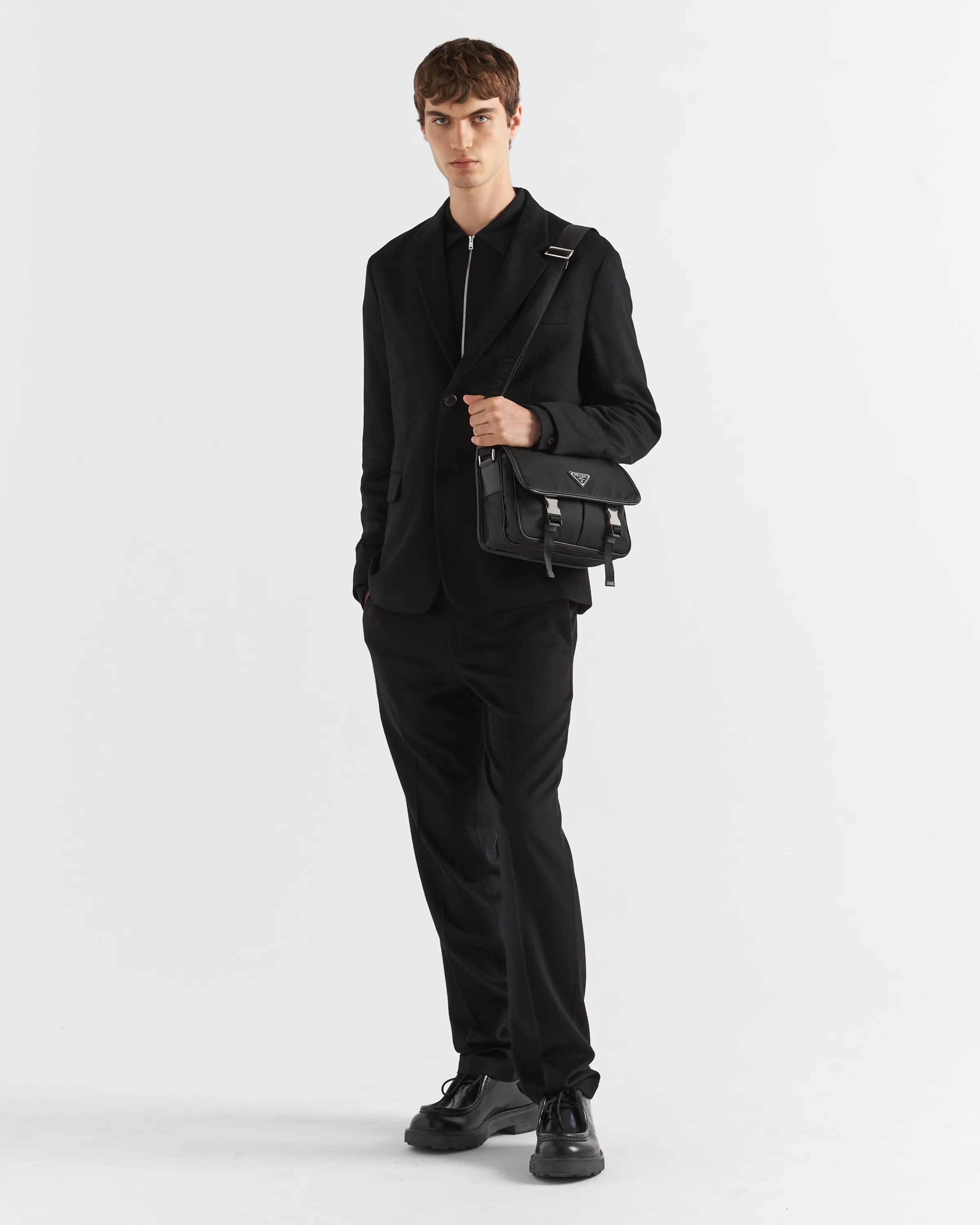 Uomo Prada Borsa a spalla con pattina in Re-Nylon e Saffiano