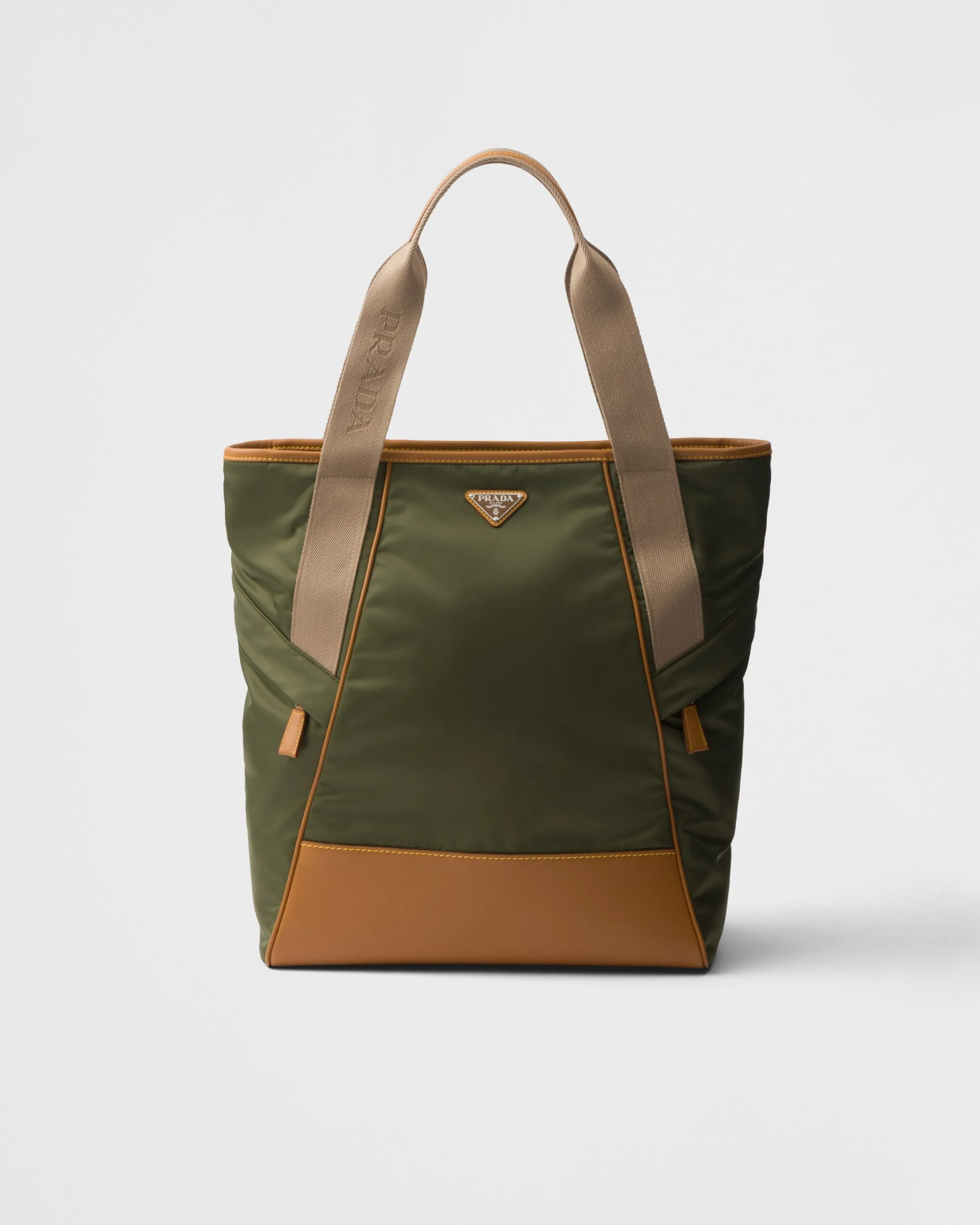 Uomo Prada Borsa shopping in Re-Nylon e pelle