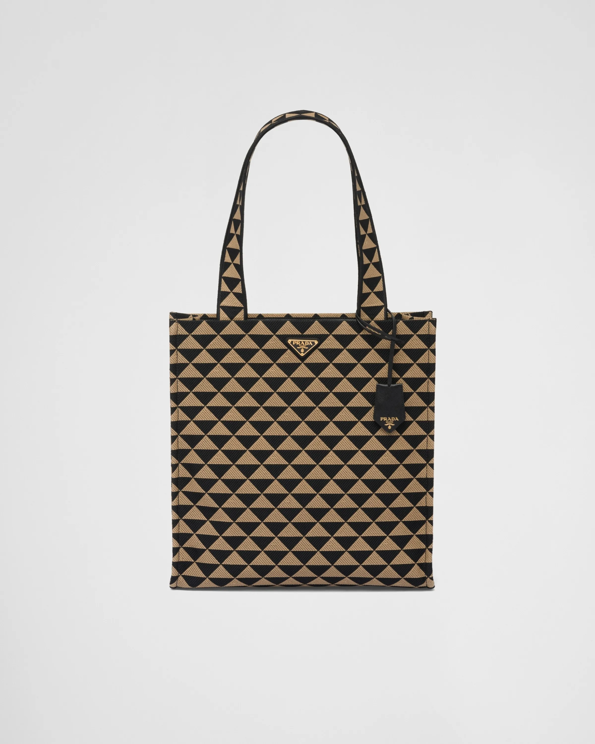 Uomo Prada Borsa shopping Symbole in tessuto ricamato