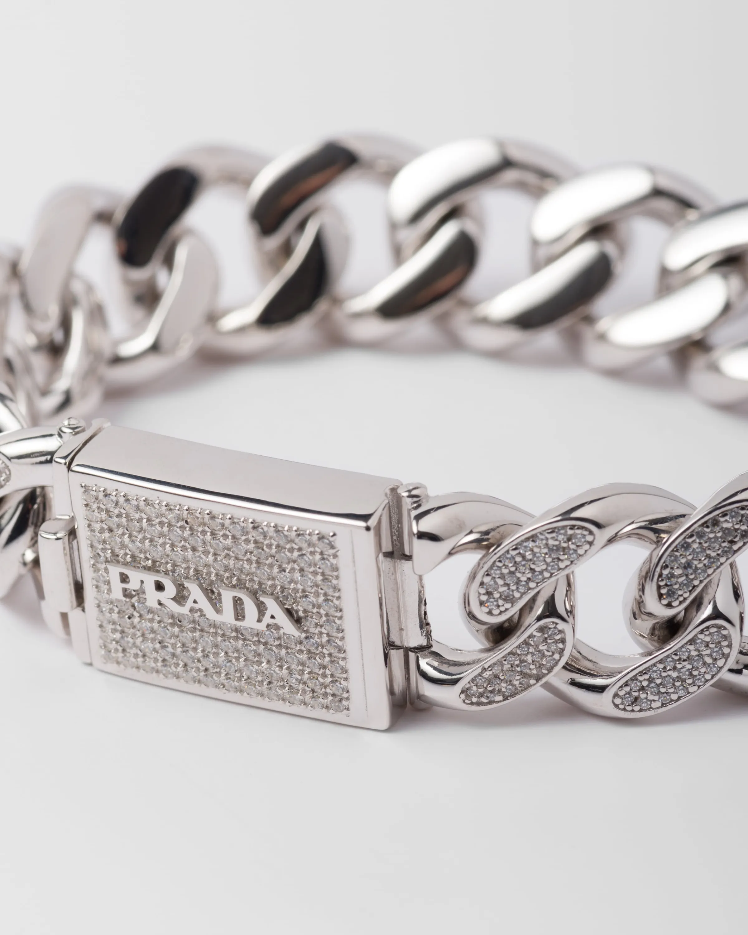 Uomo Prada Bracciale Crystal Logo Jewels