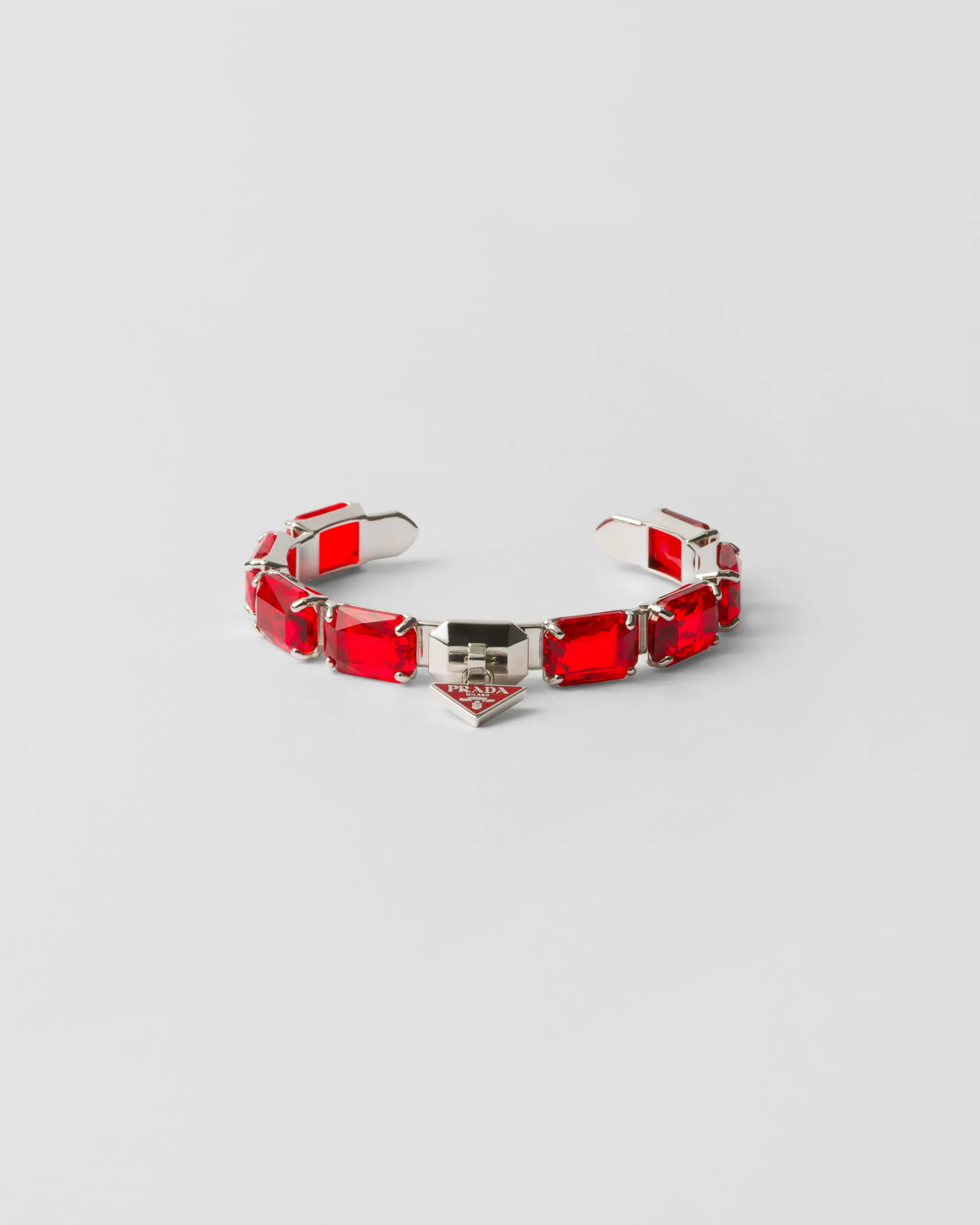 Donna Prada Bracciale in metallo con cristalli