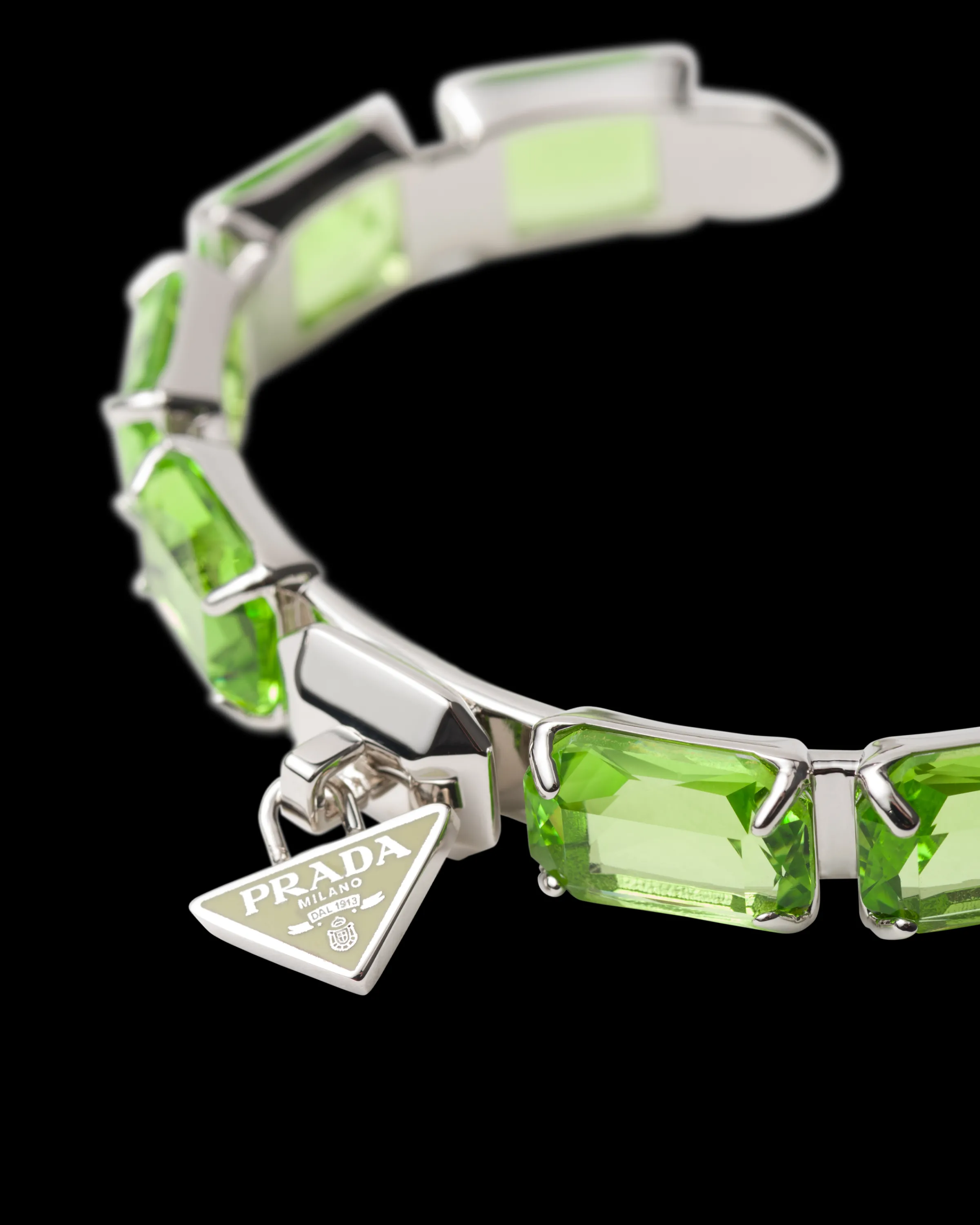 Donna Prada Bracciale in metallo con cristalli