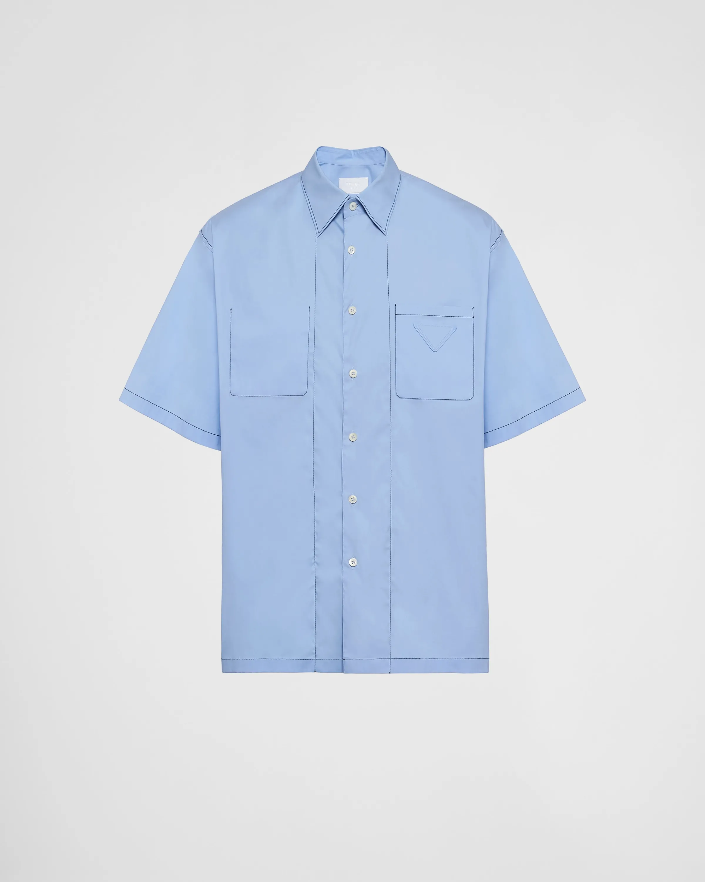 Uomo Prada Camicia a maniche corte in cotone stretch