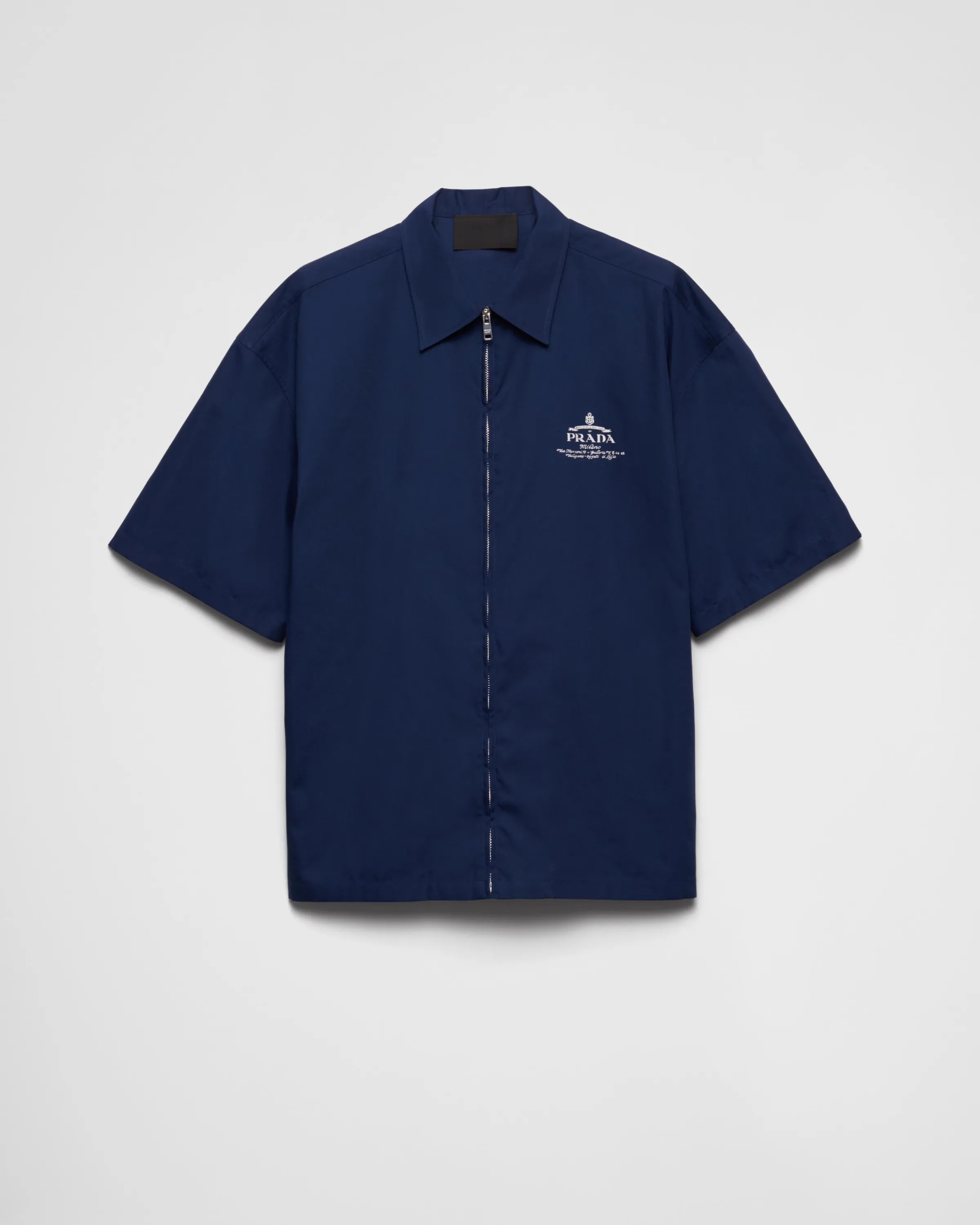 Uomo Prada Camicia a maniche corte in cotone tecnico