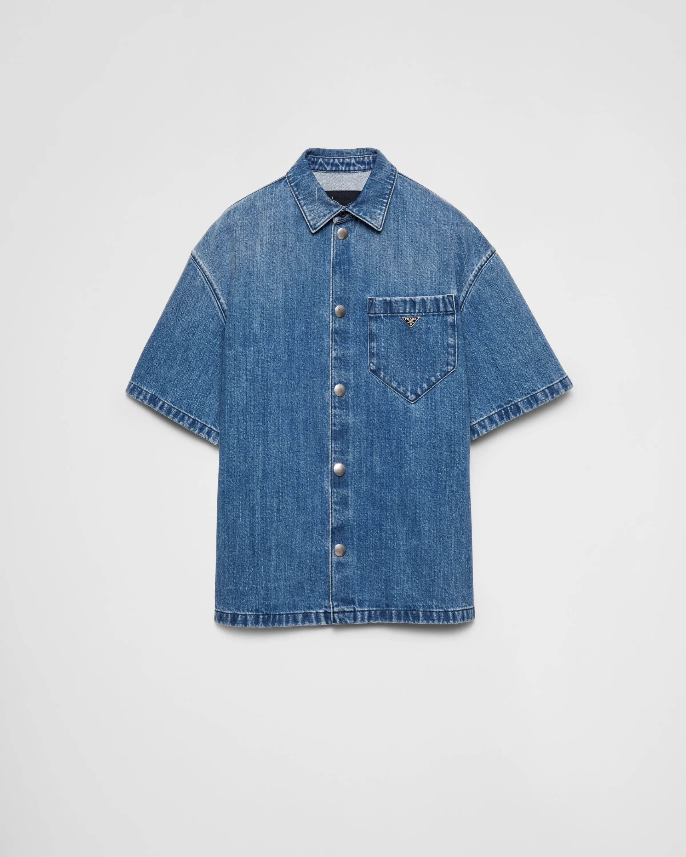 Uomo Prada Camicia a maniche corte in denim