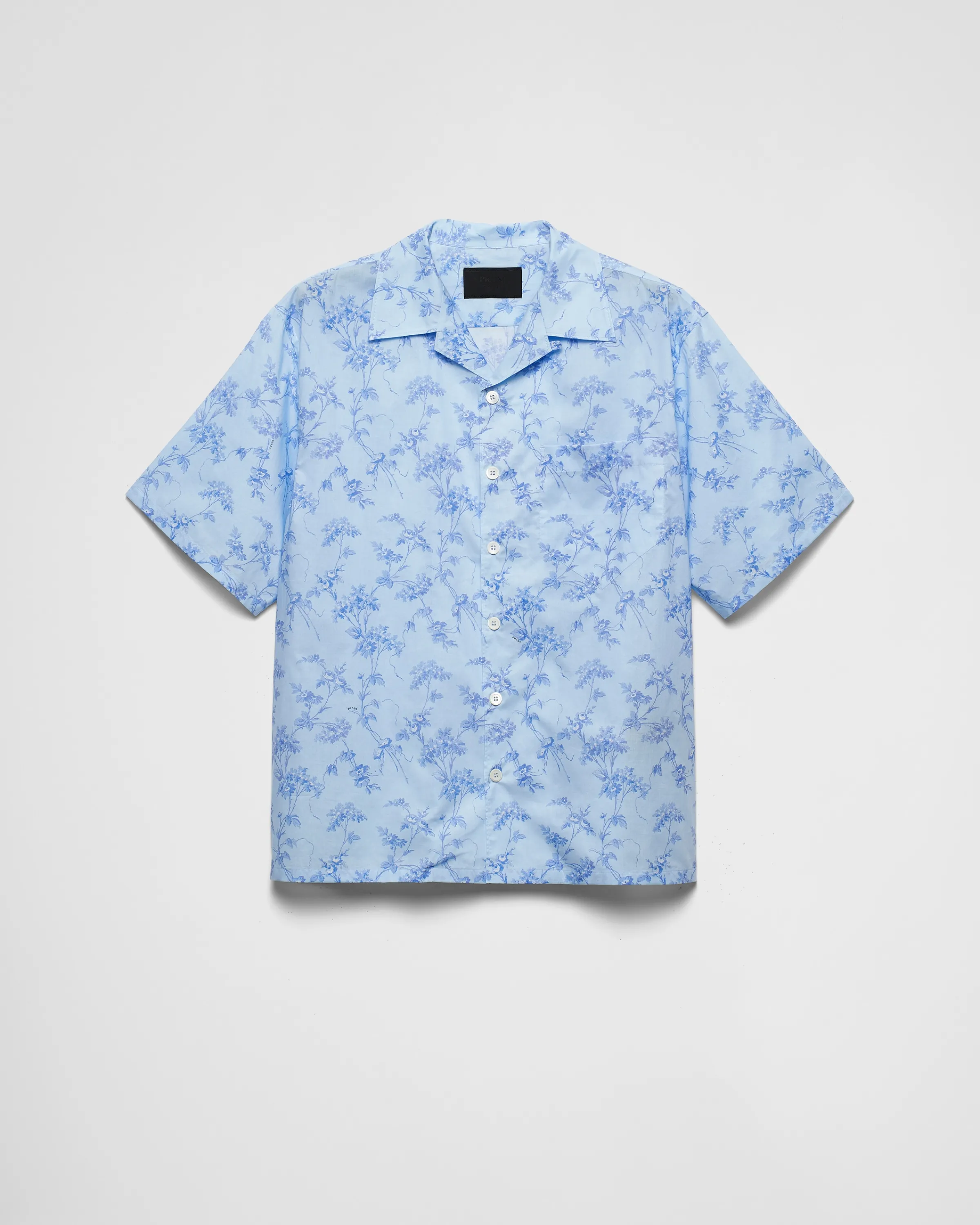 Uomo Prada Camicia a maniche corte stampata in cotone