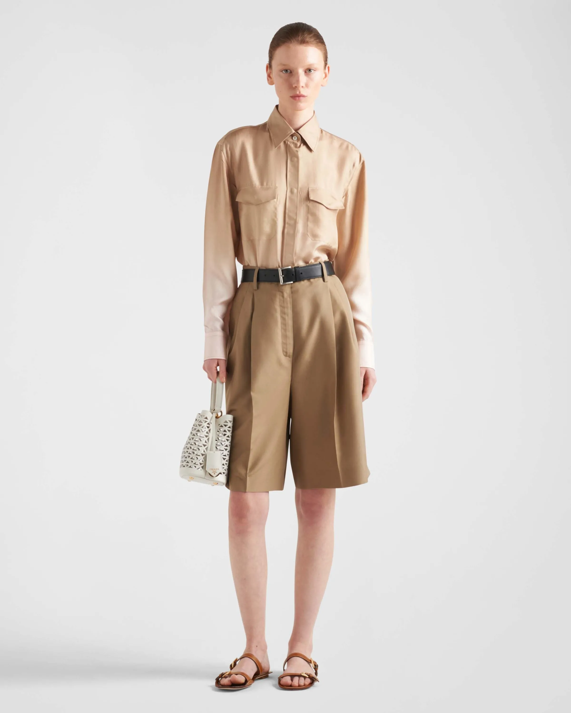 Donna Prada Camicia in twill con stampata degradé