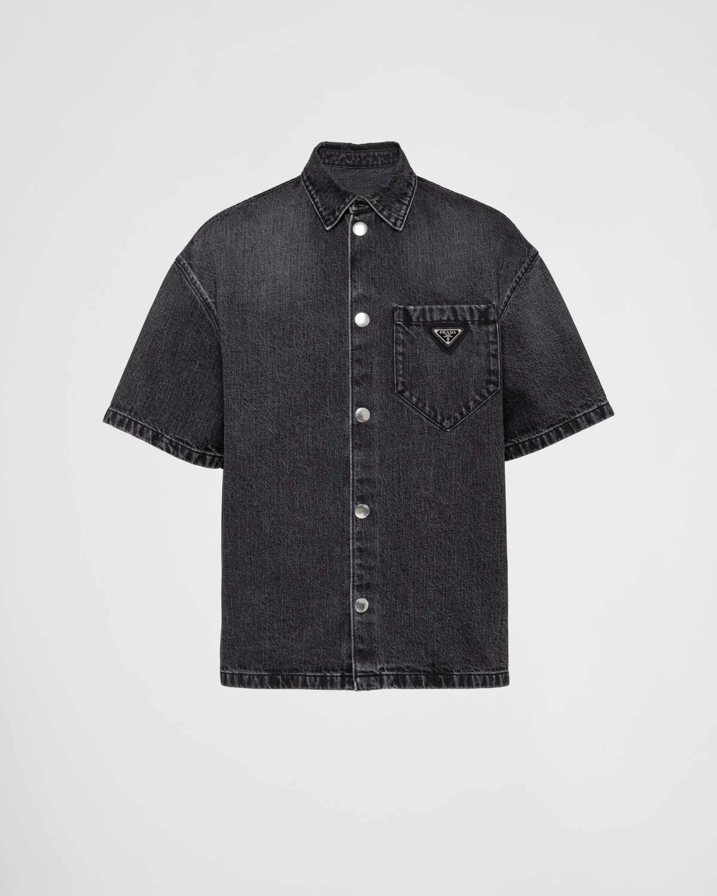 Uomo Prada Camicia maniche corte in denim