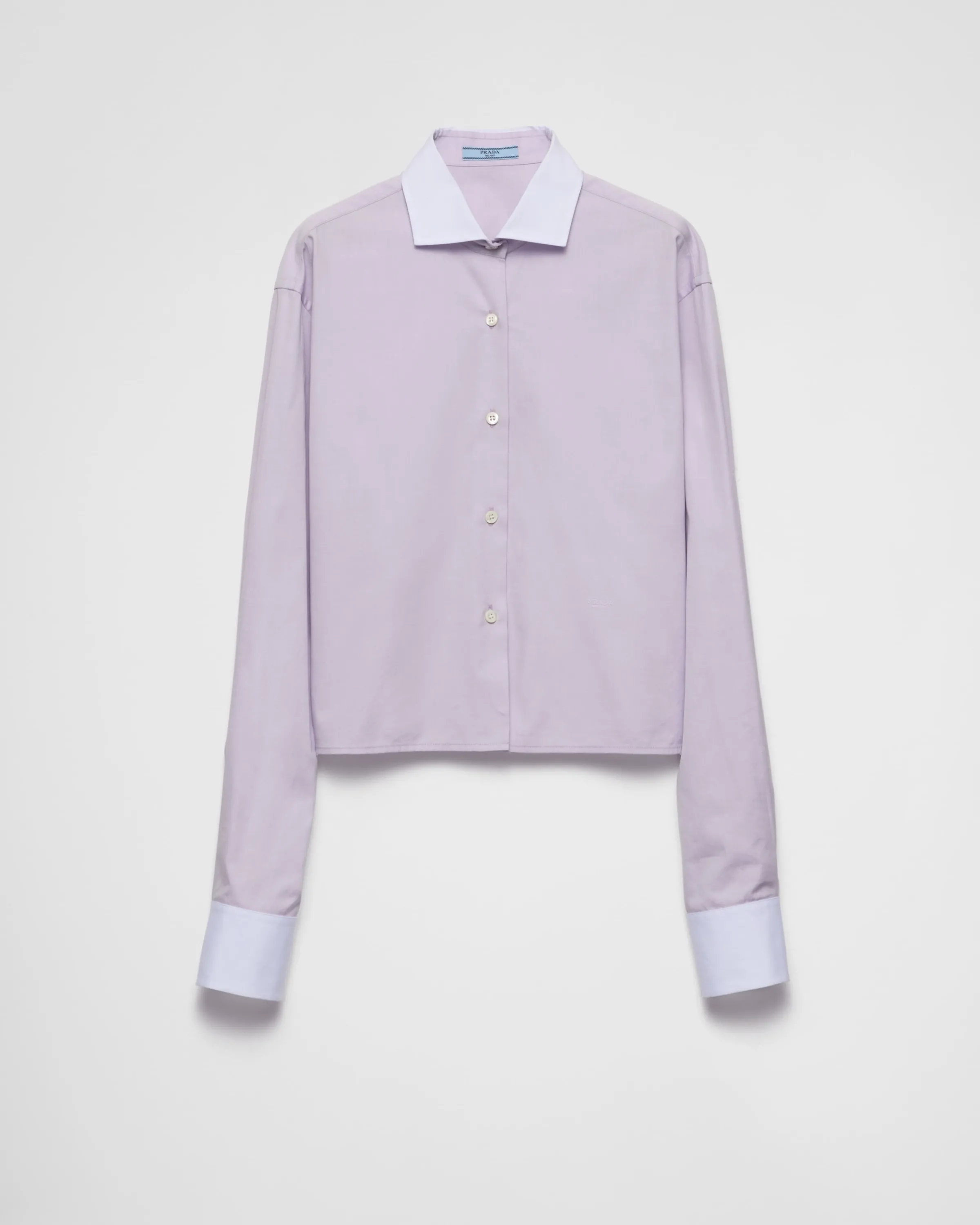 Donna Prada Camicia ricamata in cotone Oxford e popeline