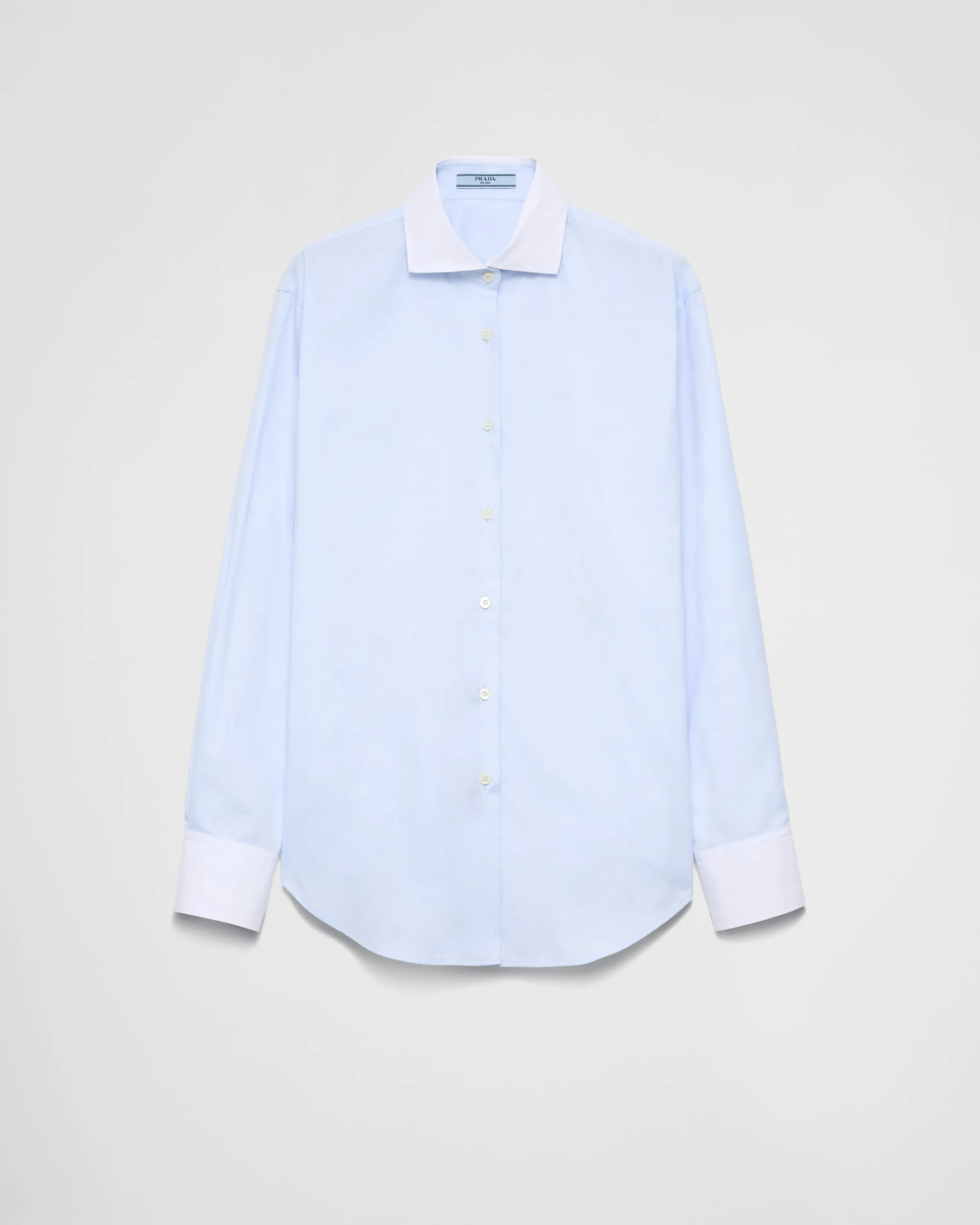 Donna Prada Camicia ricamata in cotone Oxford e popeline