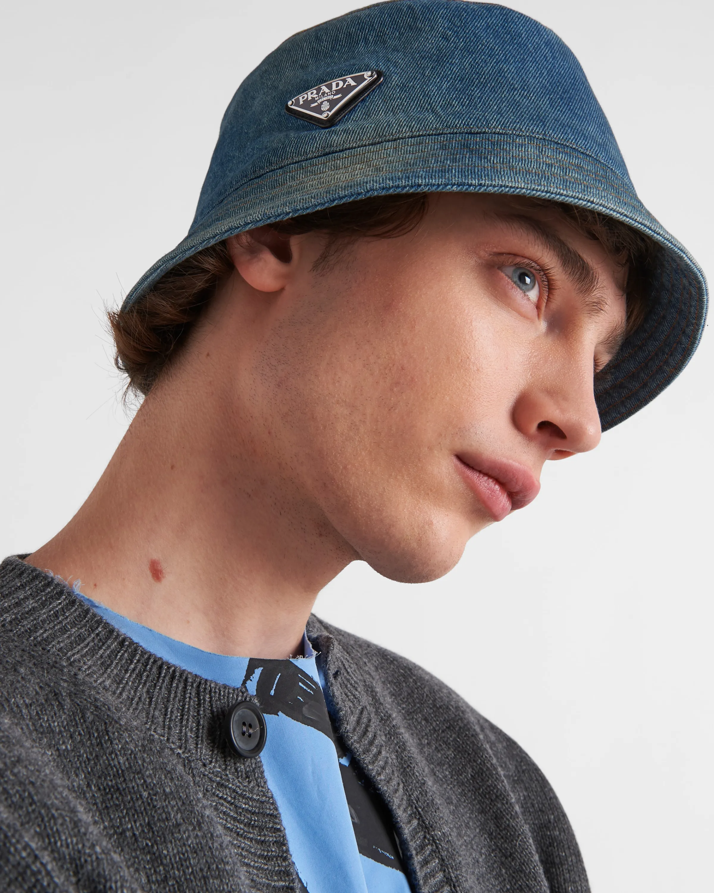 Uomo Prada Cappello da pescatore in denim