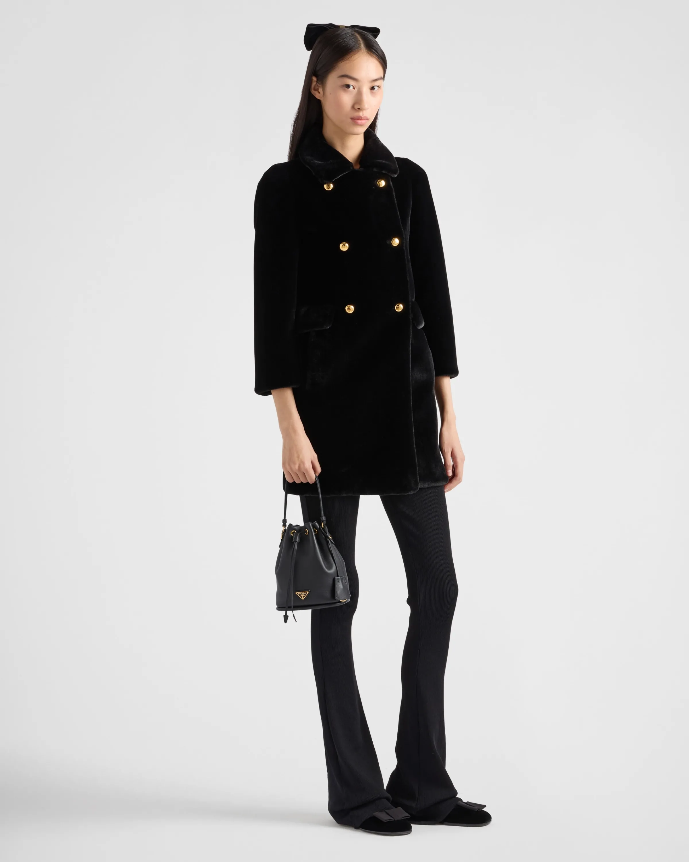 Donna Prada Cappotto doppiopetto in aspen