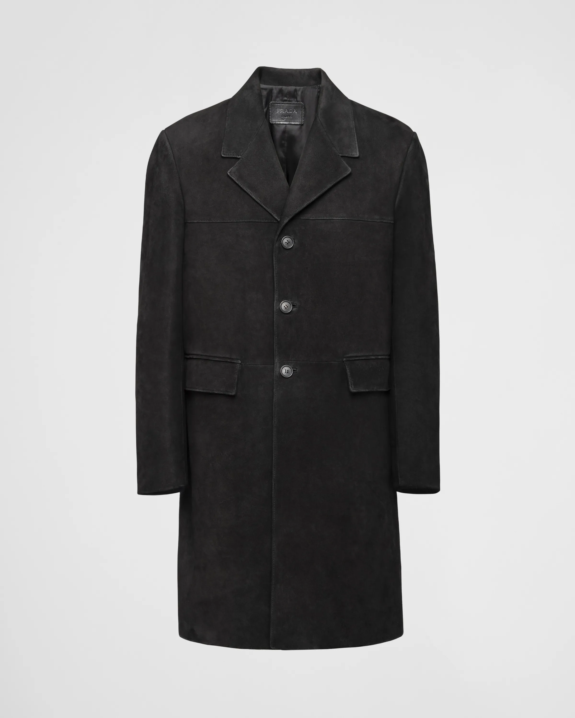 Uomo Prada Cappotto in pelle scamosciata