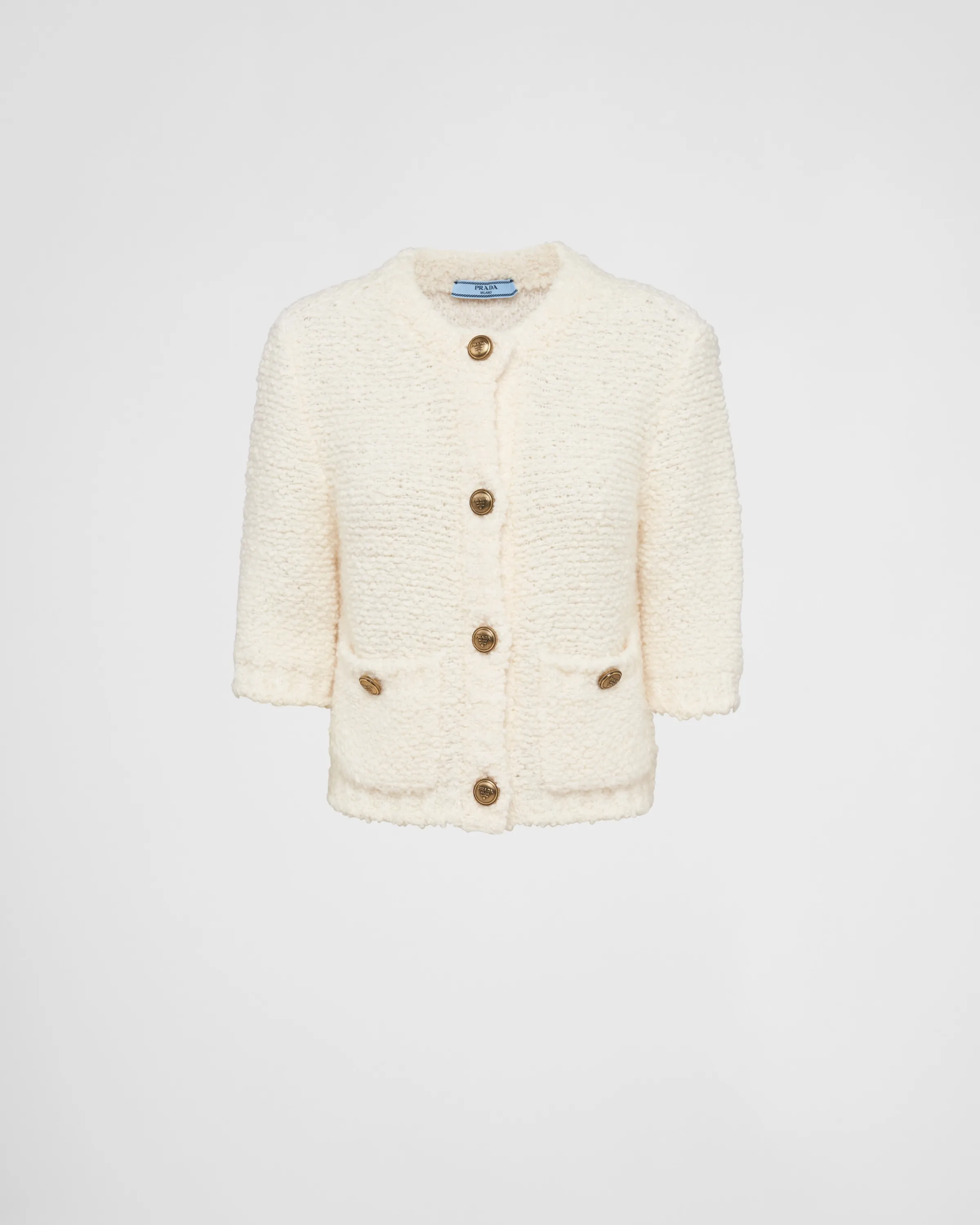 Donna Prada Cardigan in bouclè mohair