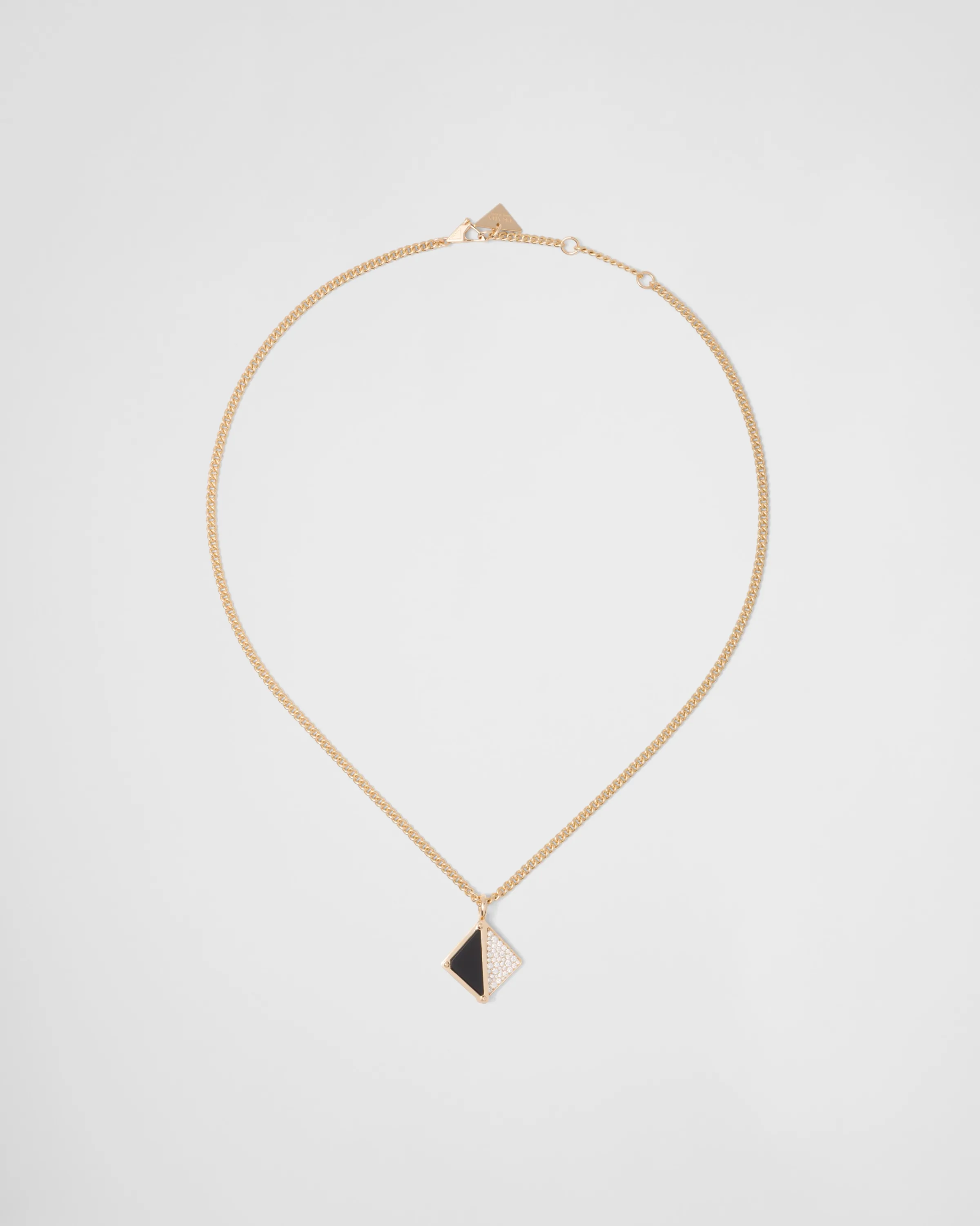 Prada Collana con pendente Eternal Gold in oro giallo con diamanti e onice