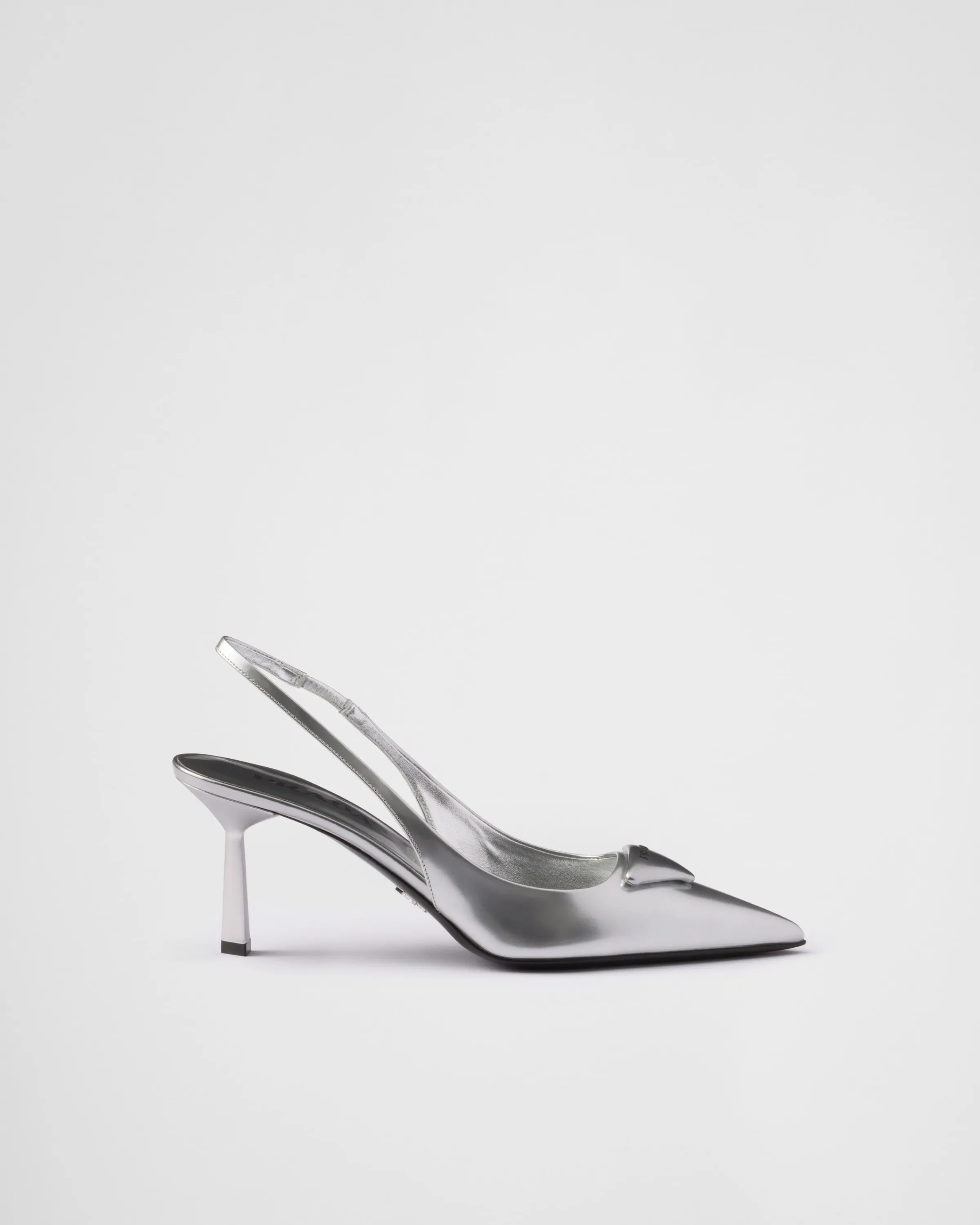 Donna Prada Décolleté slingback in pelle metallizzata