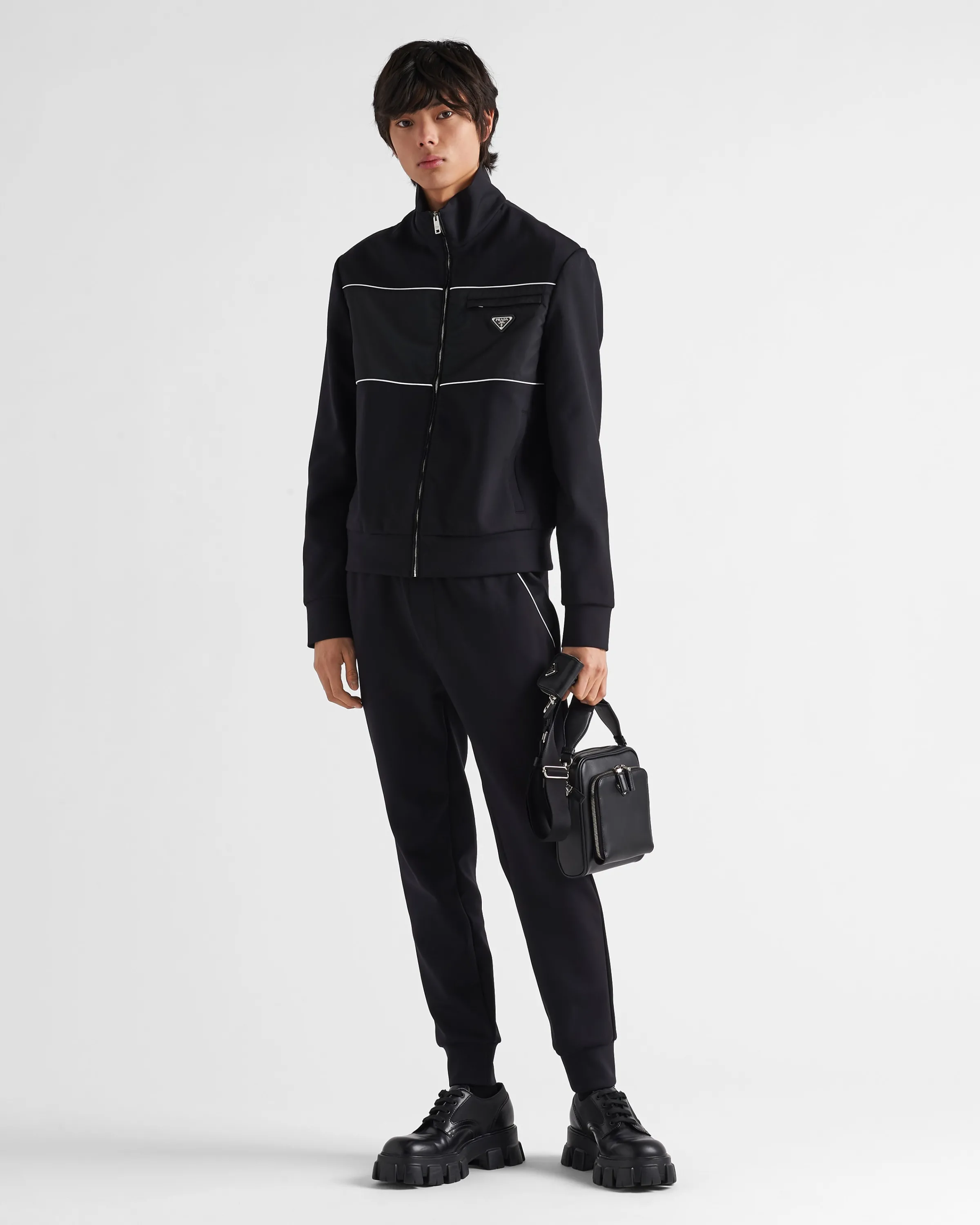 Uomo Prada Felpa con dettagli in Re-Nylon