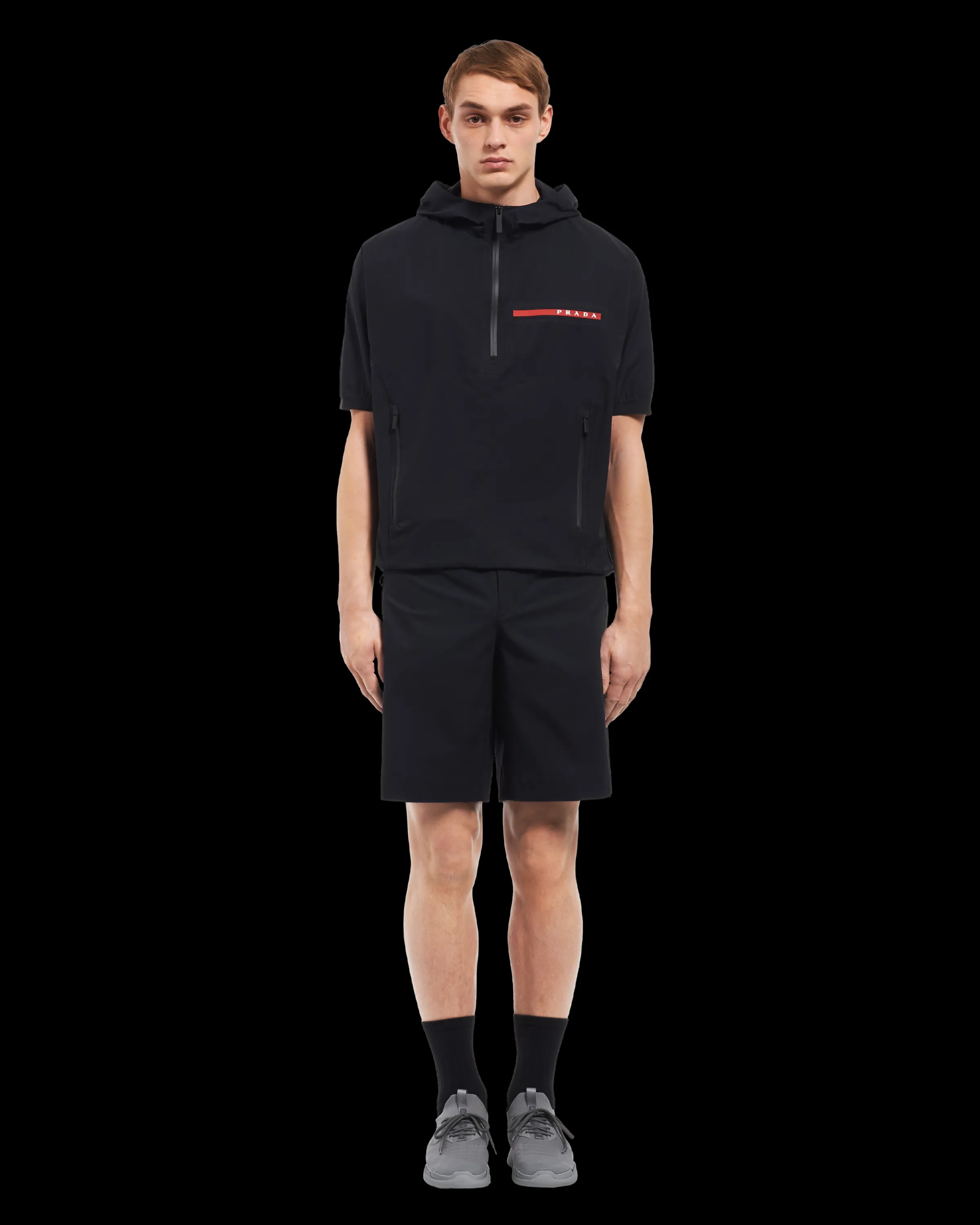 Uomo Prada Giacca a maniche corte in Bi-Stretch Light