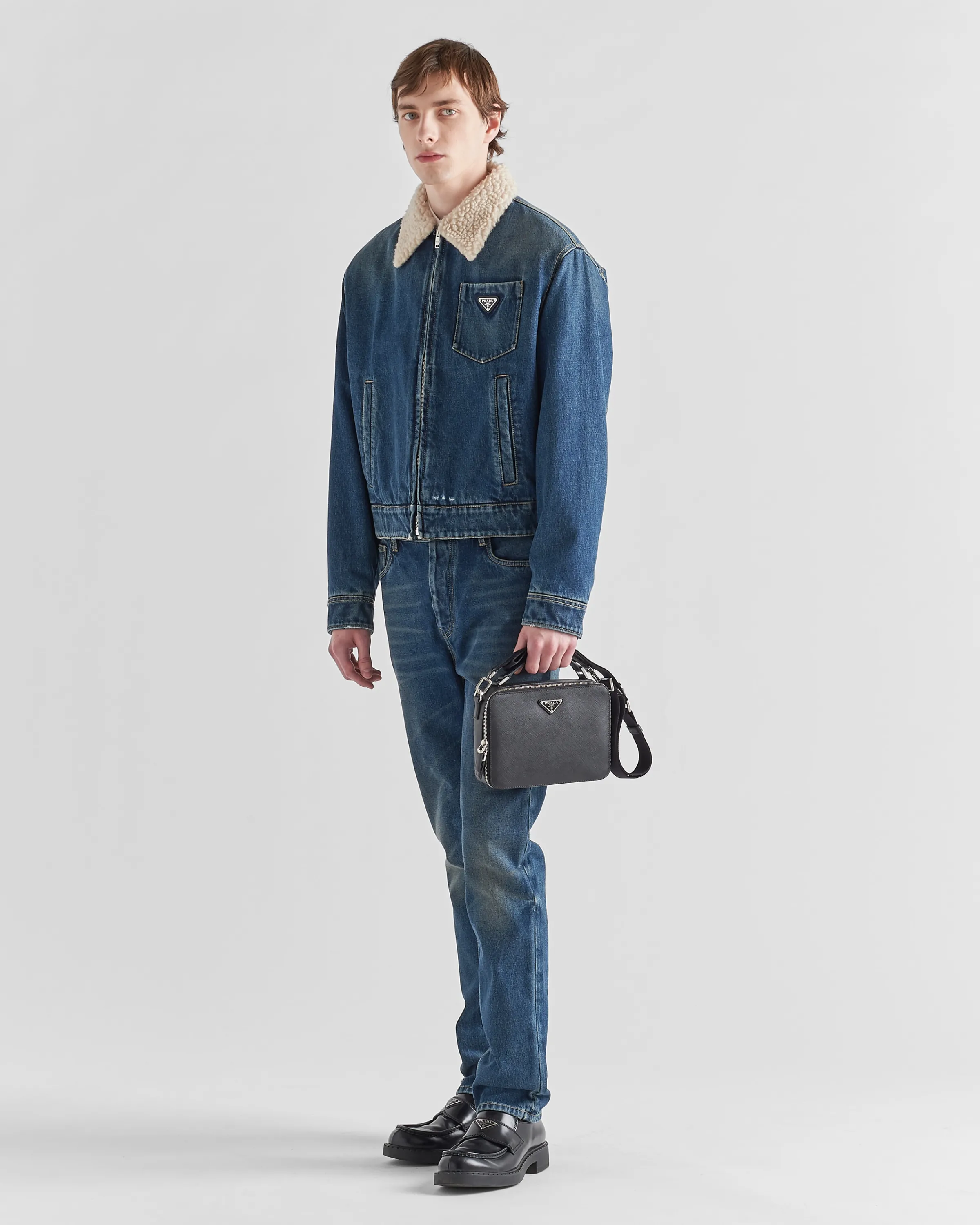 Uomo Prada Giacca in denim imbottito