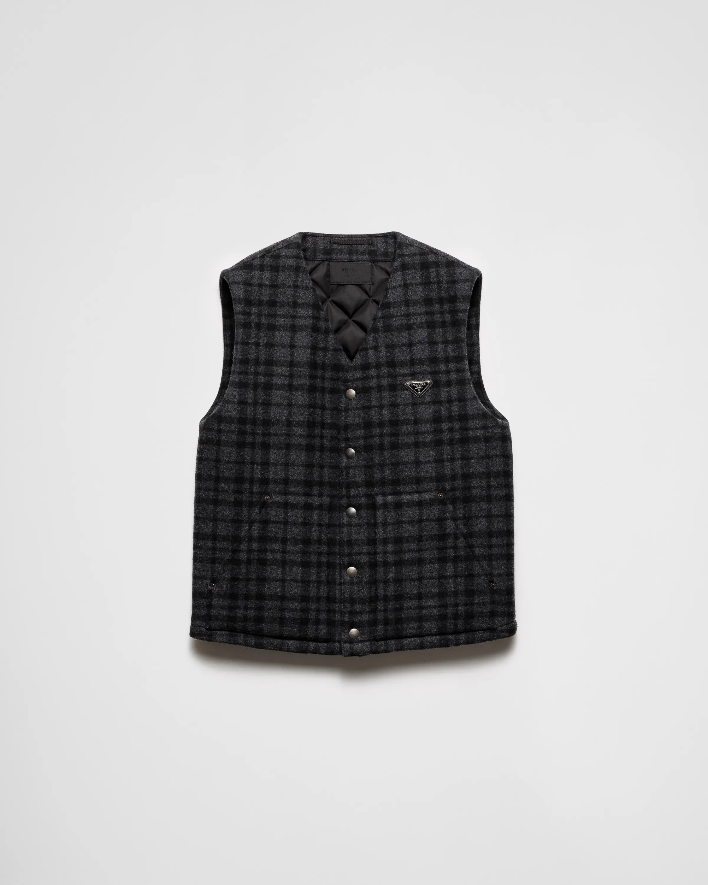 Uomo Prada Gilet in lana tartan