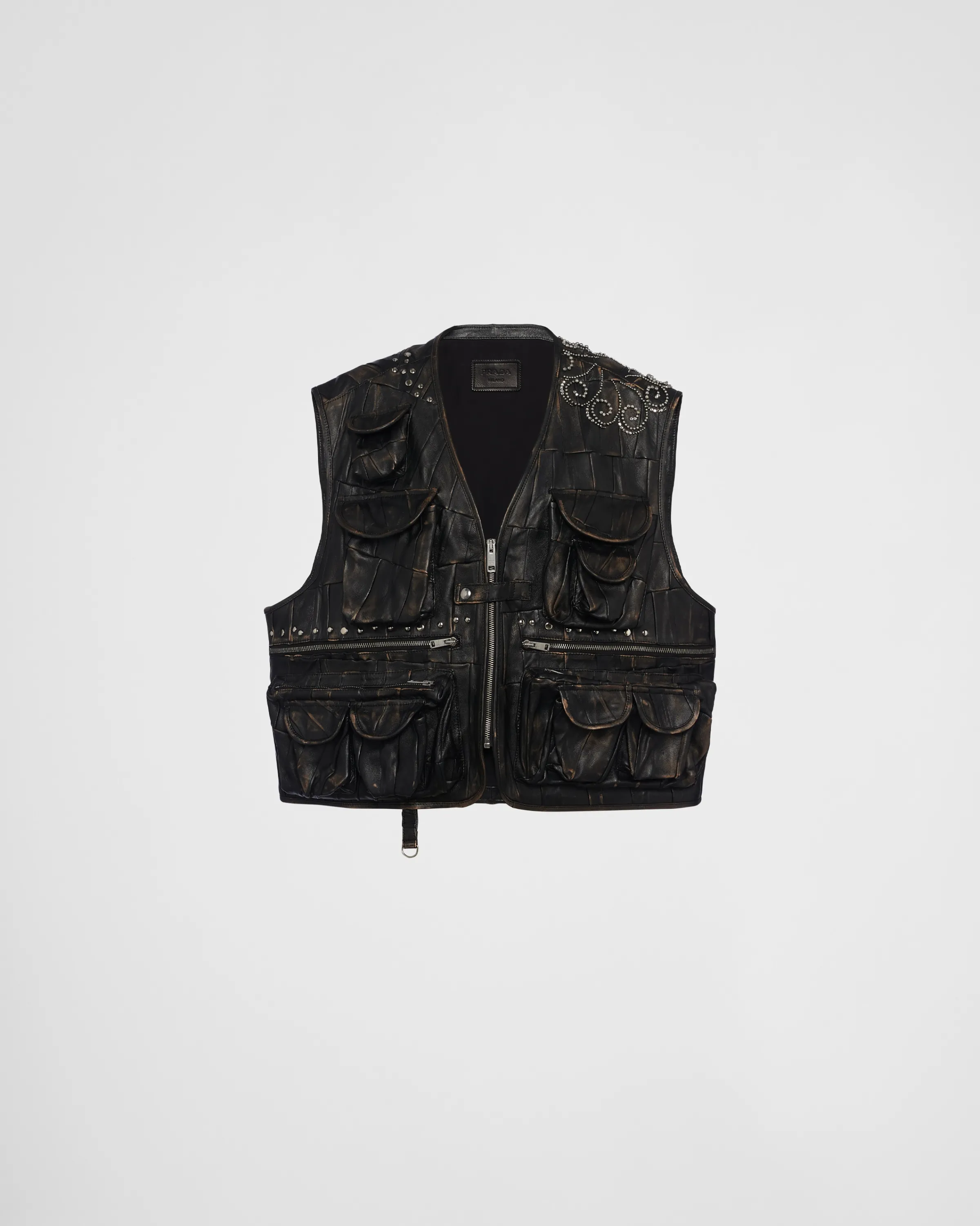 Donna Prada Gilet in nappa patchwork