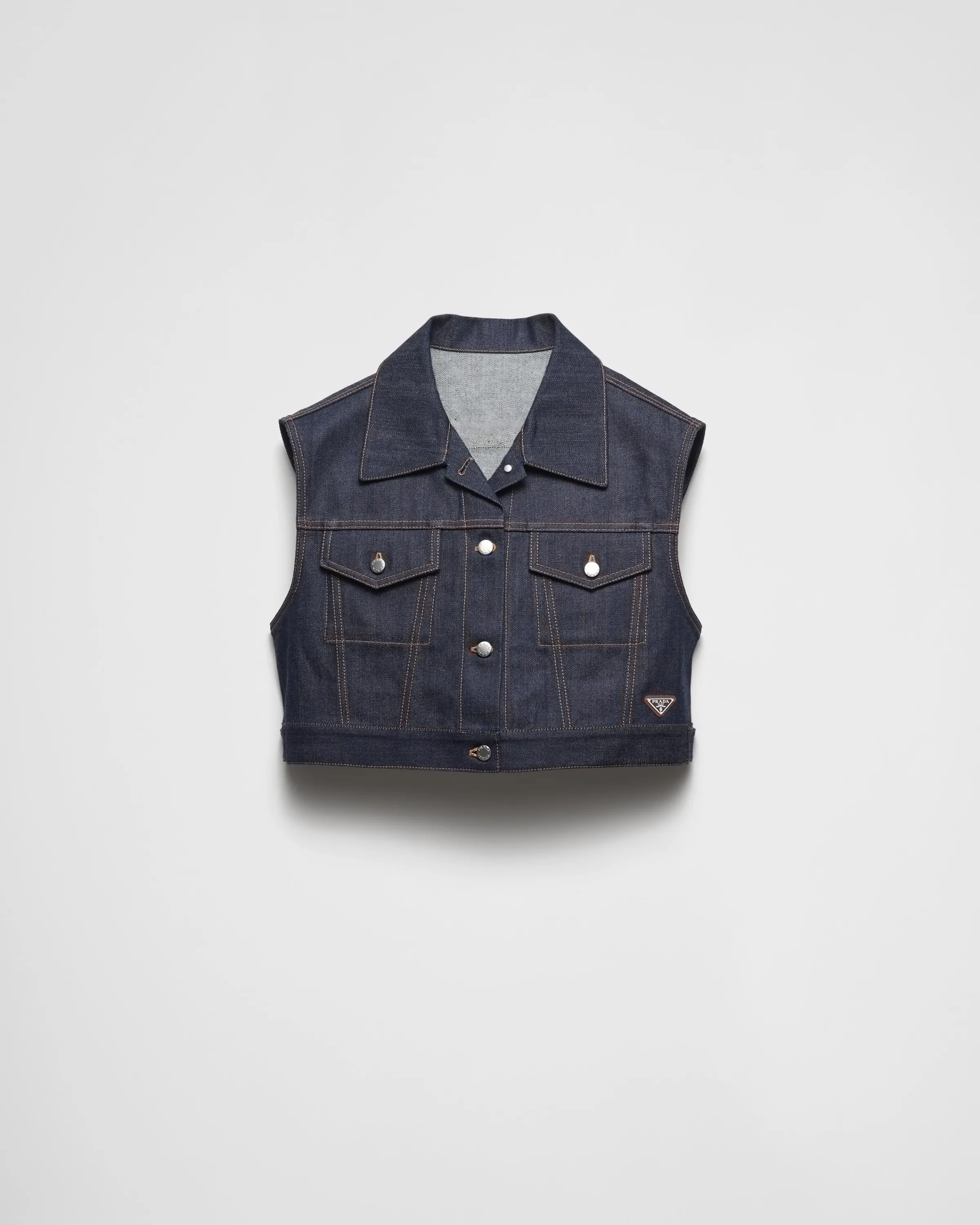 Donna Prada Gilet in selvedge denim