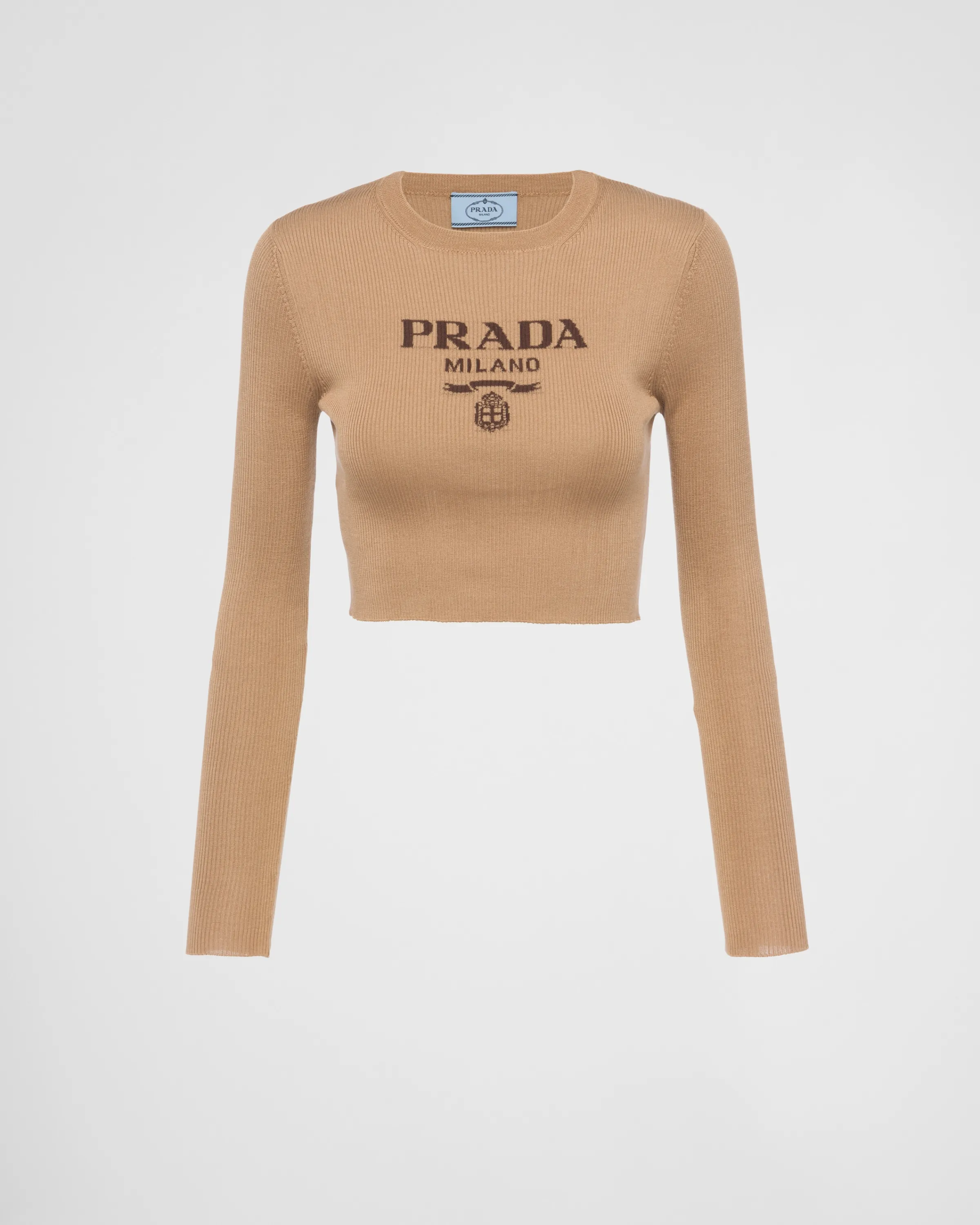 Donna Prada Maglia corta in seta con logo