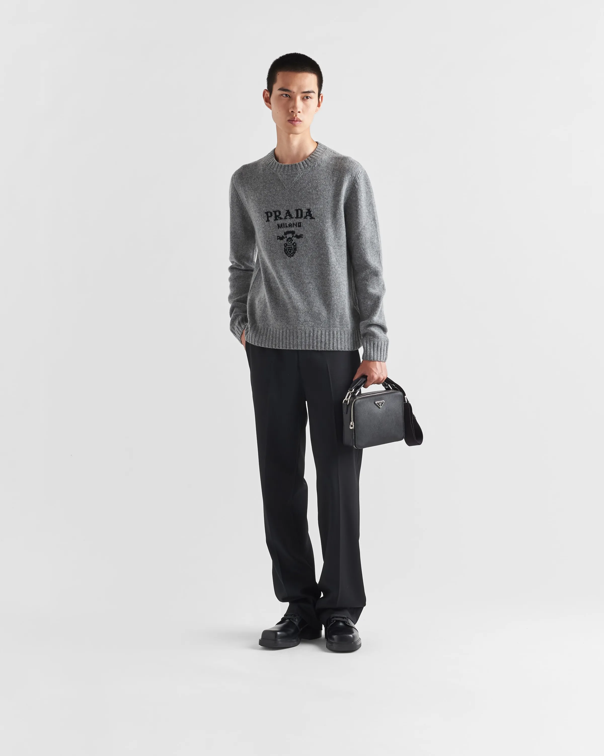 Uomo Prada Maglia girocollo in lana cashmere