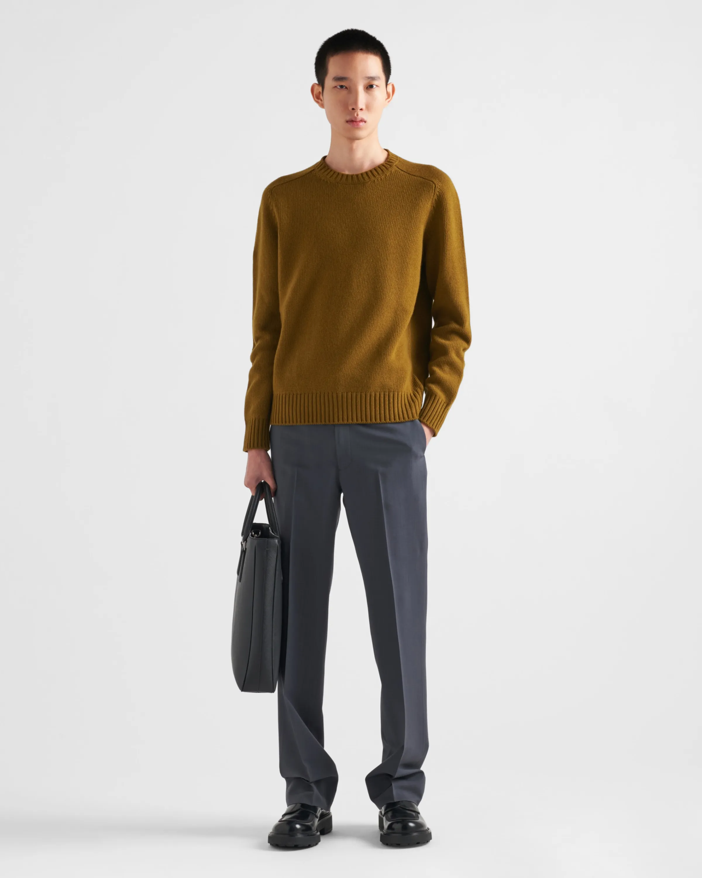 Uomo Prada Maglia girocollo in lana cashmere