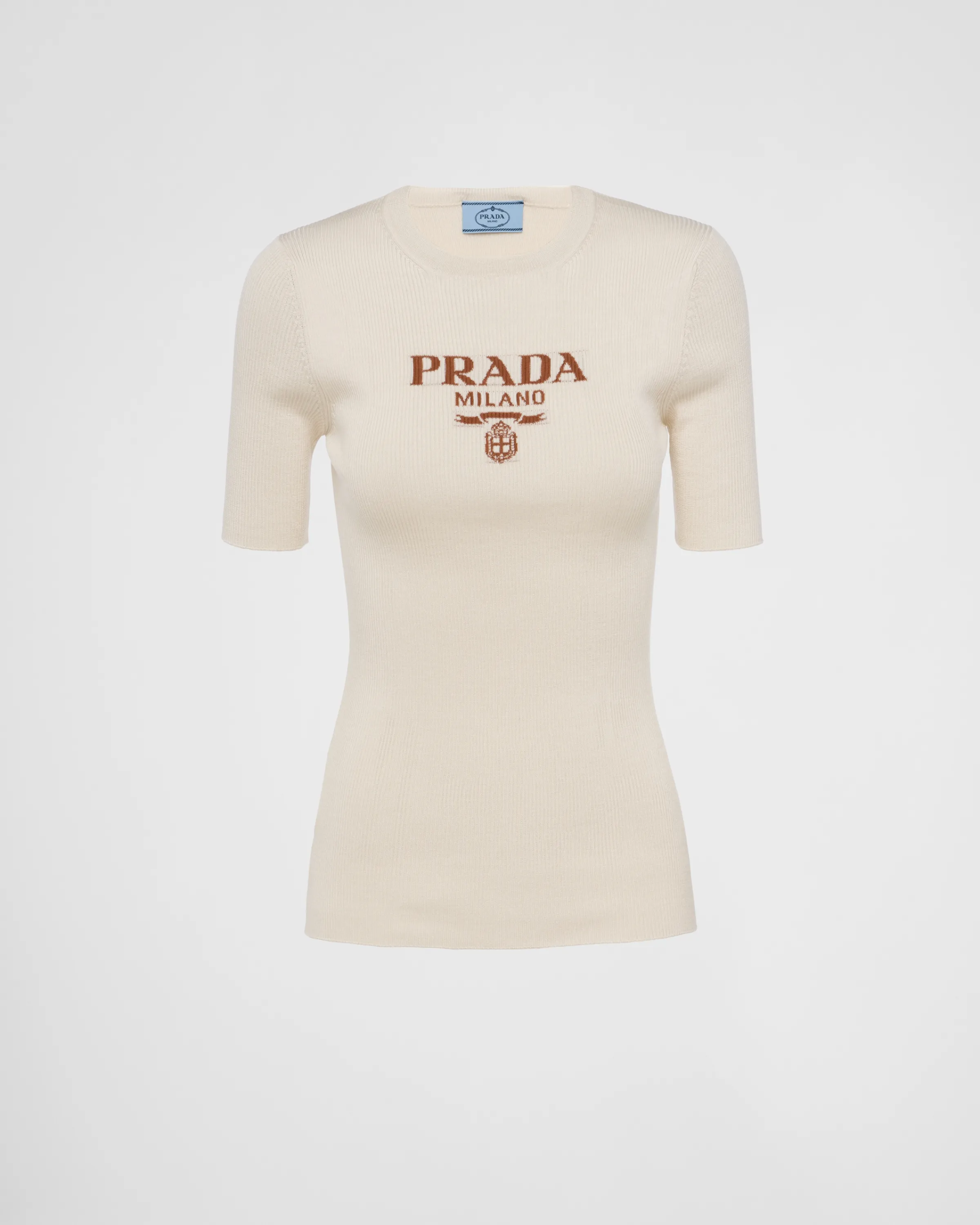 Donna Prada Maglia girocollo in seta con logo