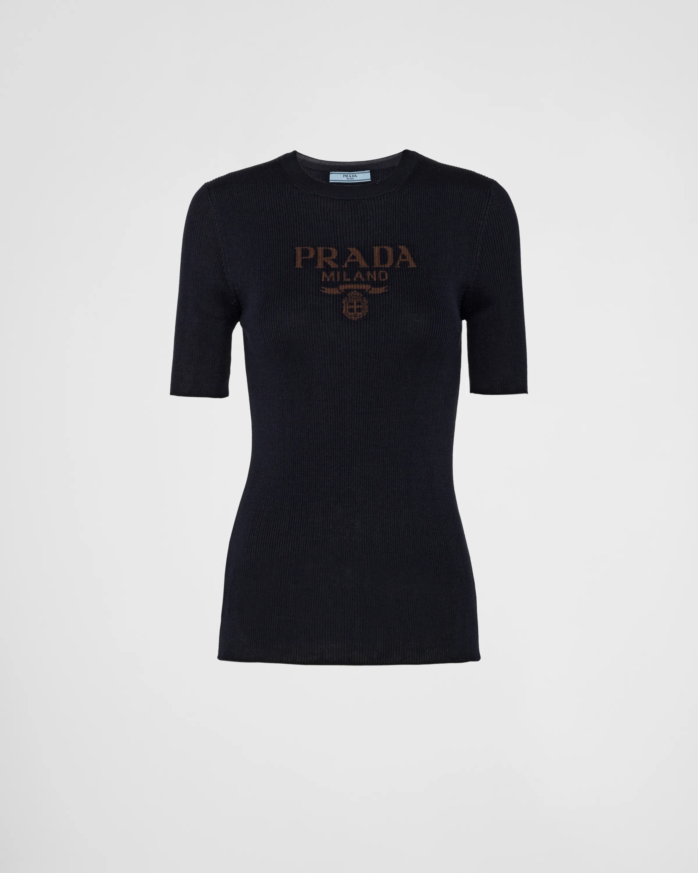 Donna Prada Maglia girocollo in seta con logo