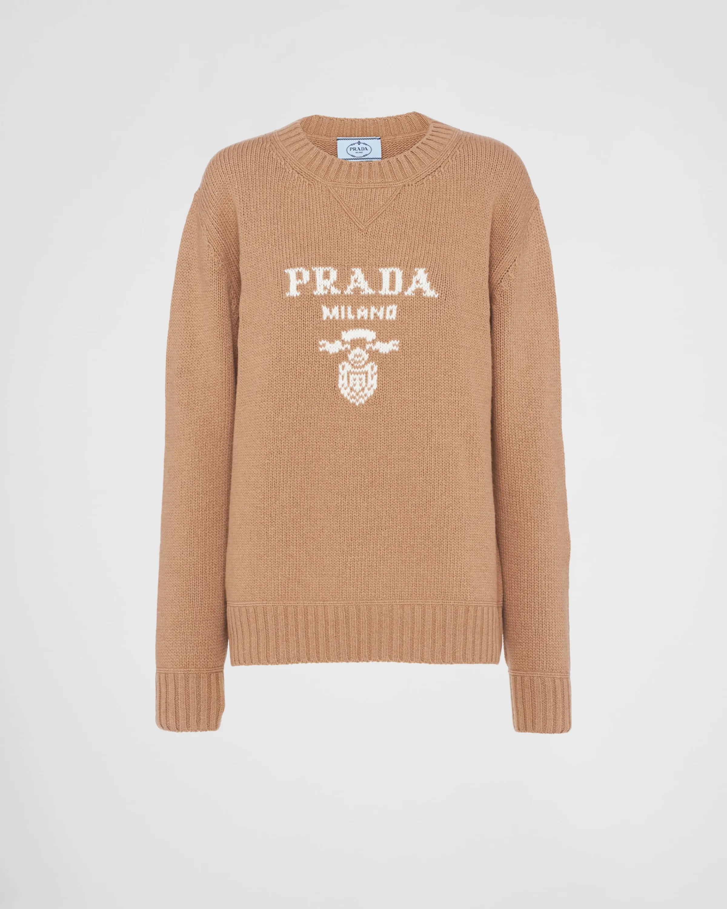 Donna Prada Maglione girocollo in lana cashmere con logo