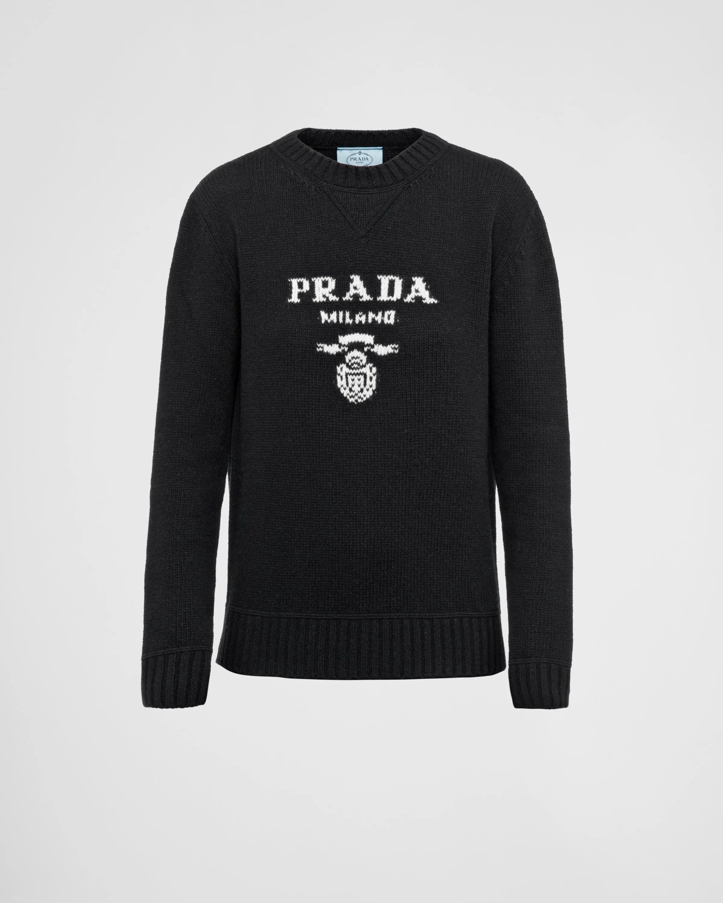 Donna Prada Maglione girocollo in lana cashmere con logo