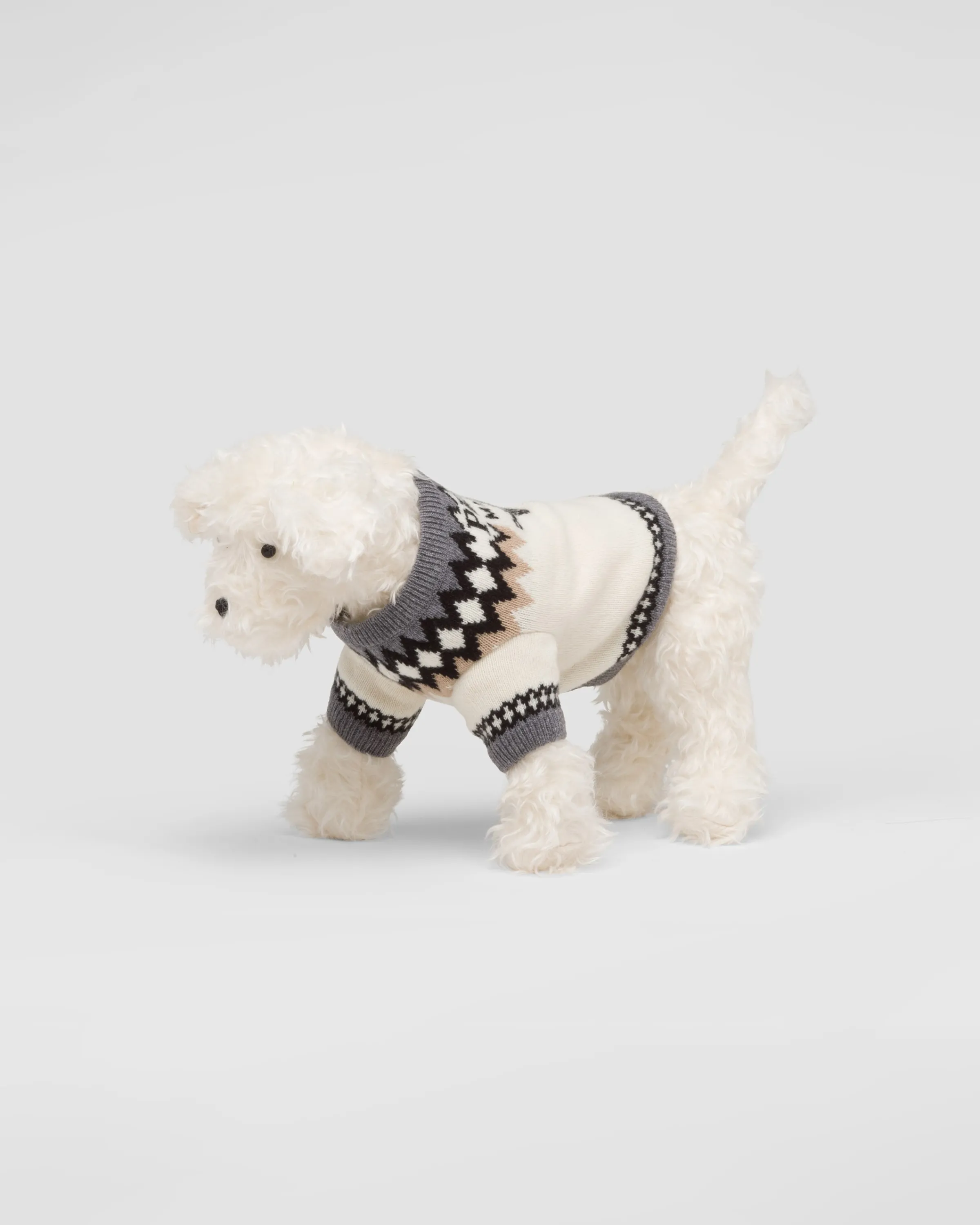 Prada Maglione per cani in lana cashmere jacquard