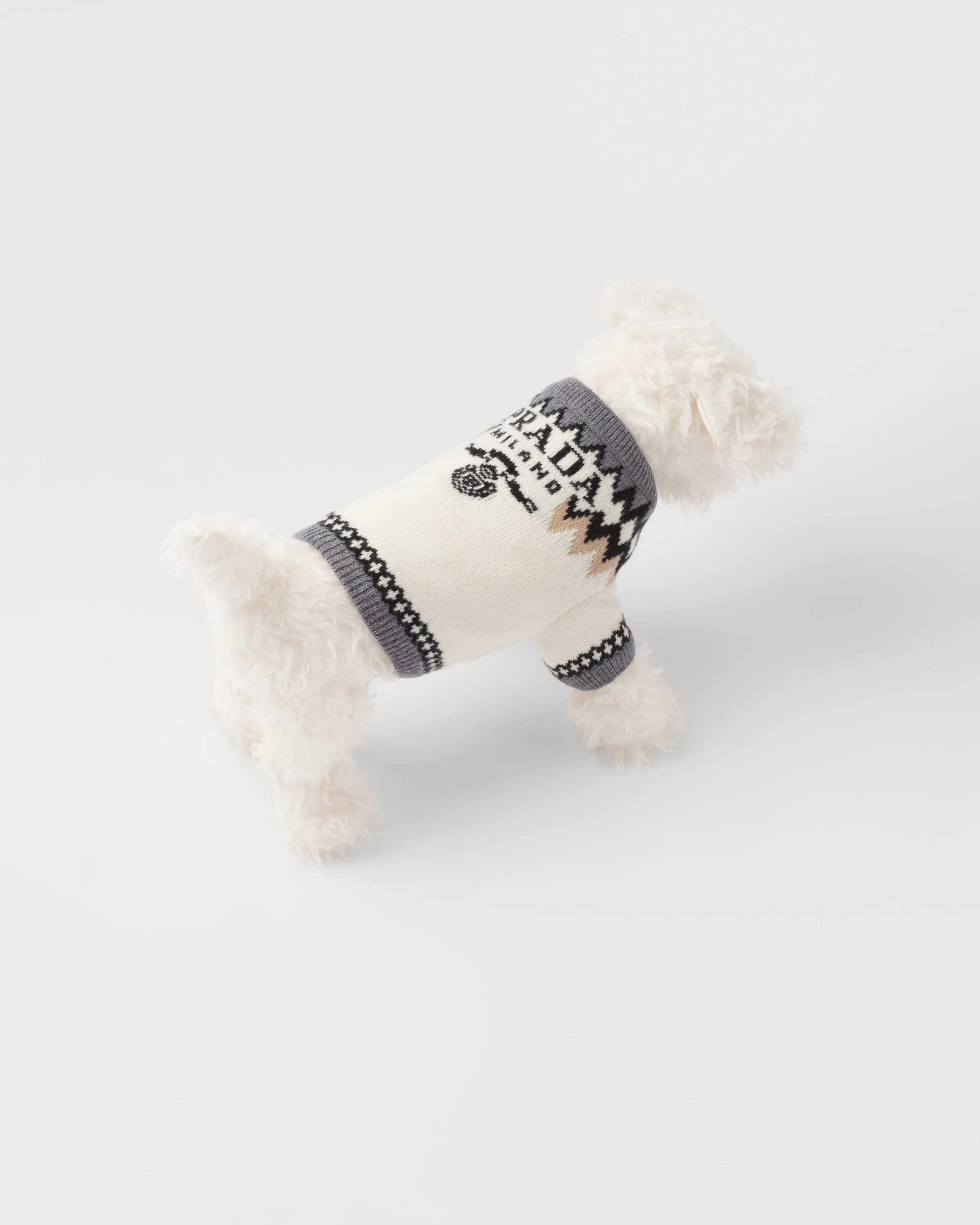 Prada Maglione per cani in lana cashmere jacquard