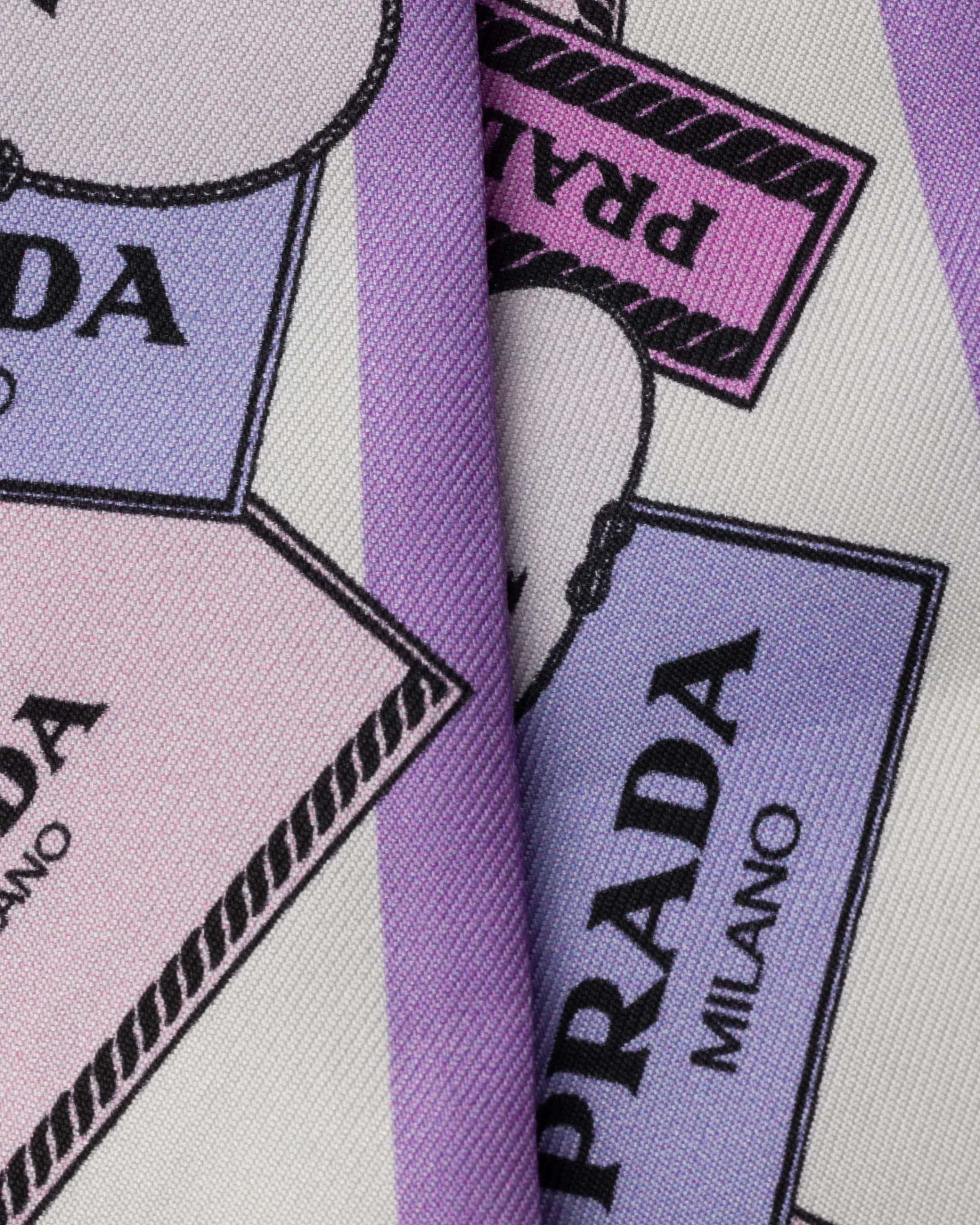 Donna Prada Nastro stampato in twill di seta