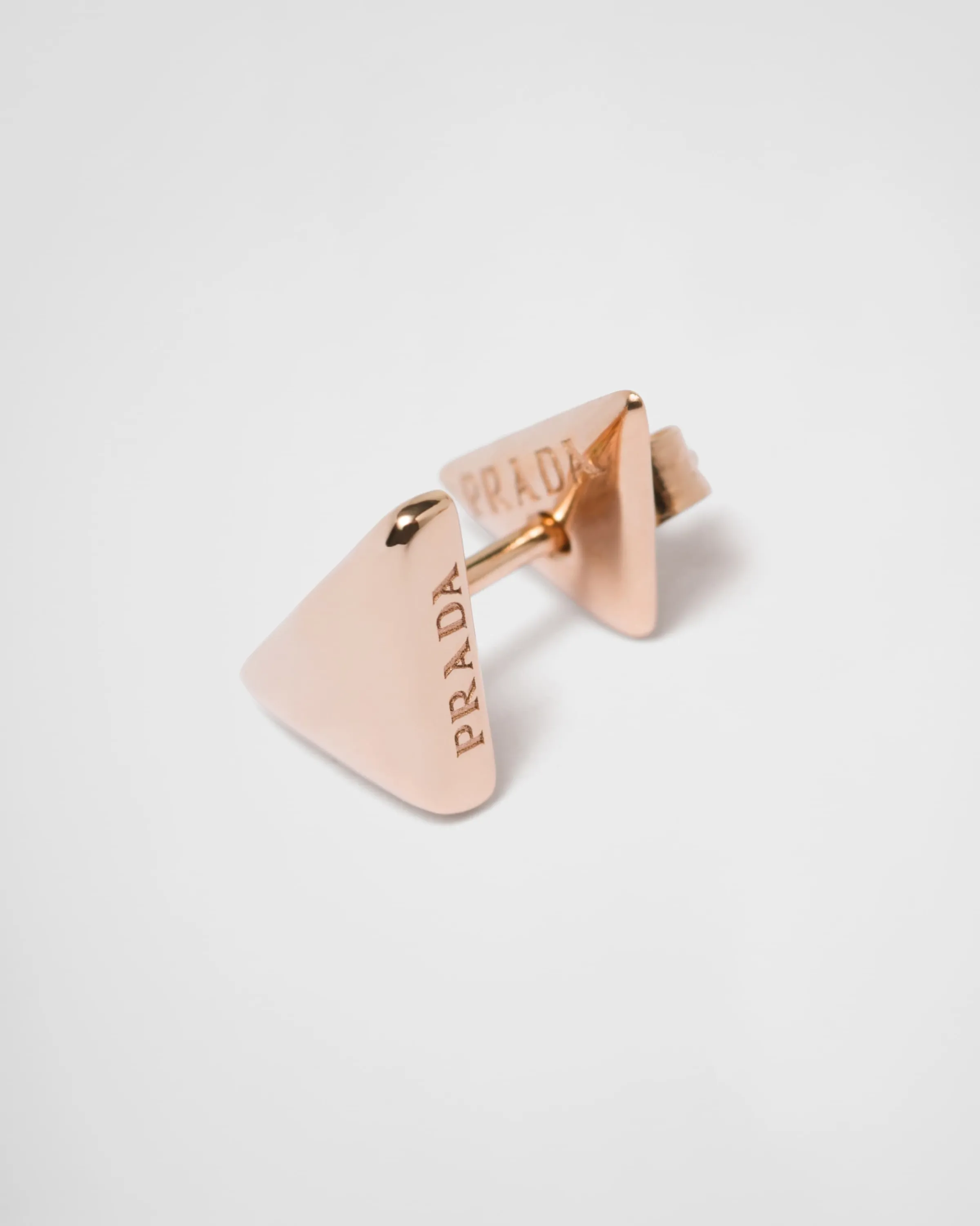Prada Orecchino singolo Eternal Gold in oro rosa con triangolo mini