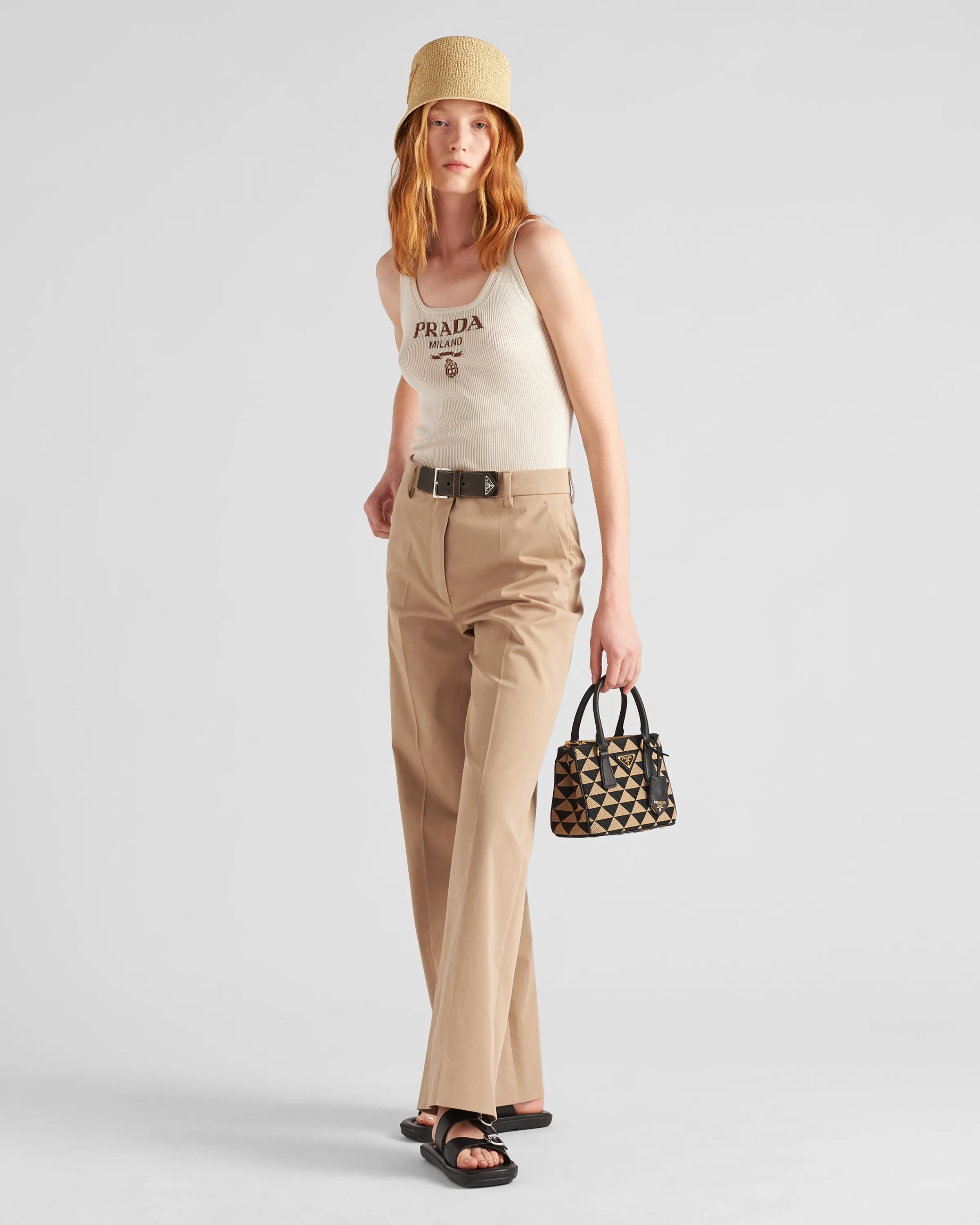 Donna Prada Pantaloni in gabardine