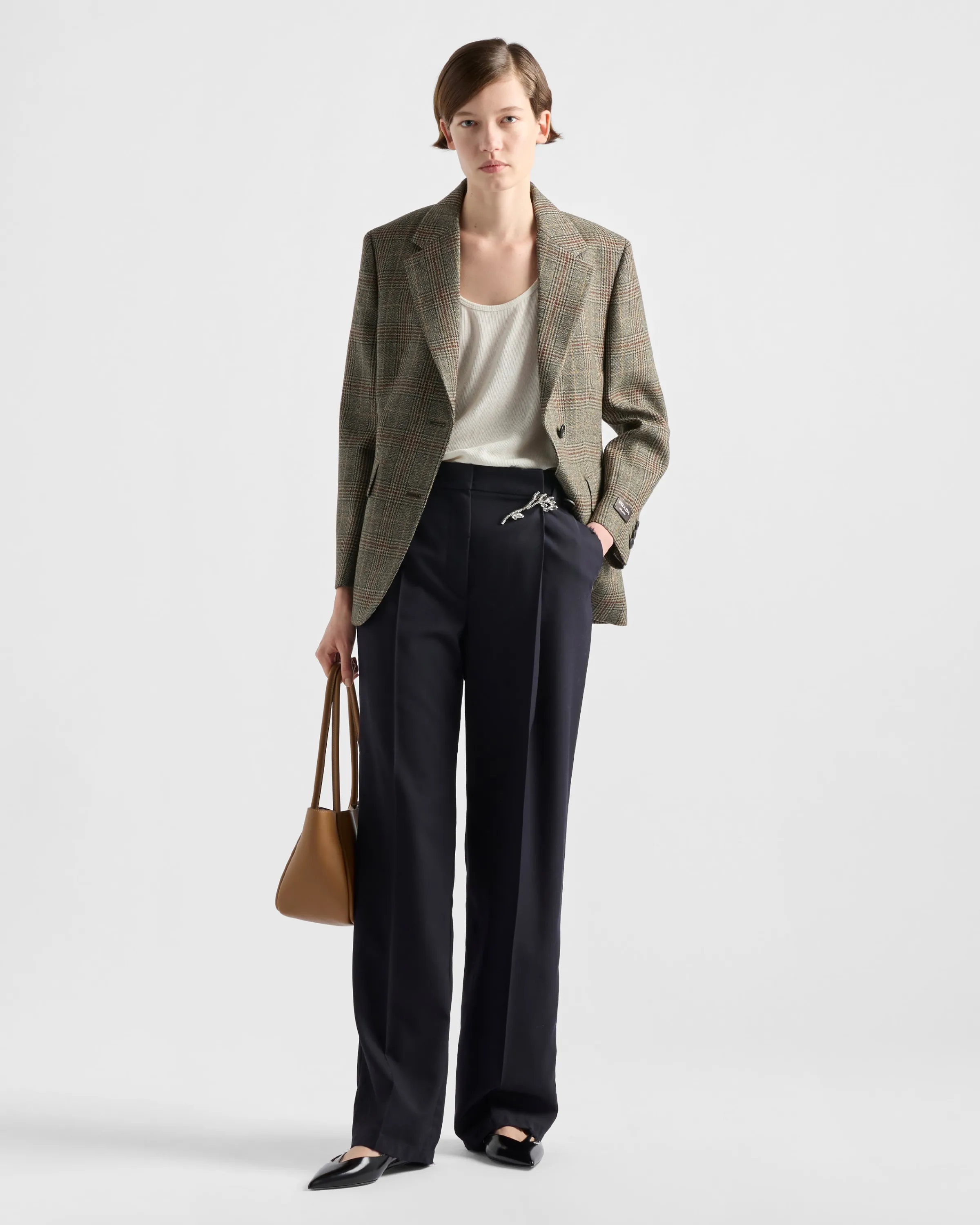 Donna Prada Pantaloni in gabardine old washed