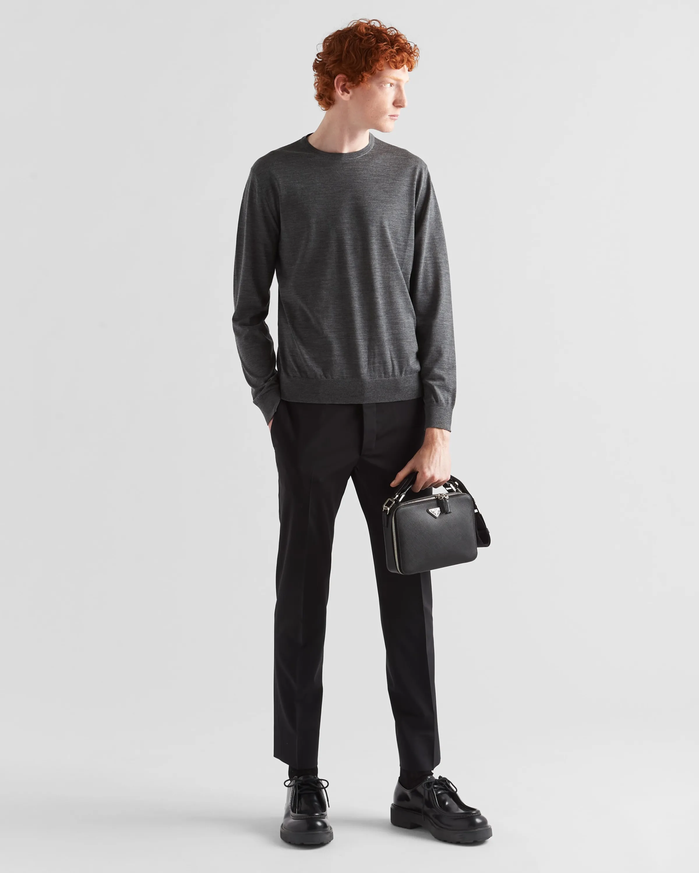 Uomo Prada Pantaloni in lana leggera stretch